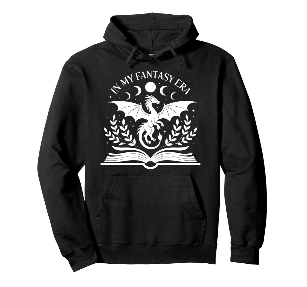 Funny Fantasy Era Book Dragon Lovers Hoodie - Minimalist Print for Adults - T-Shirt, Sweatshirt, Hoodie