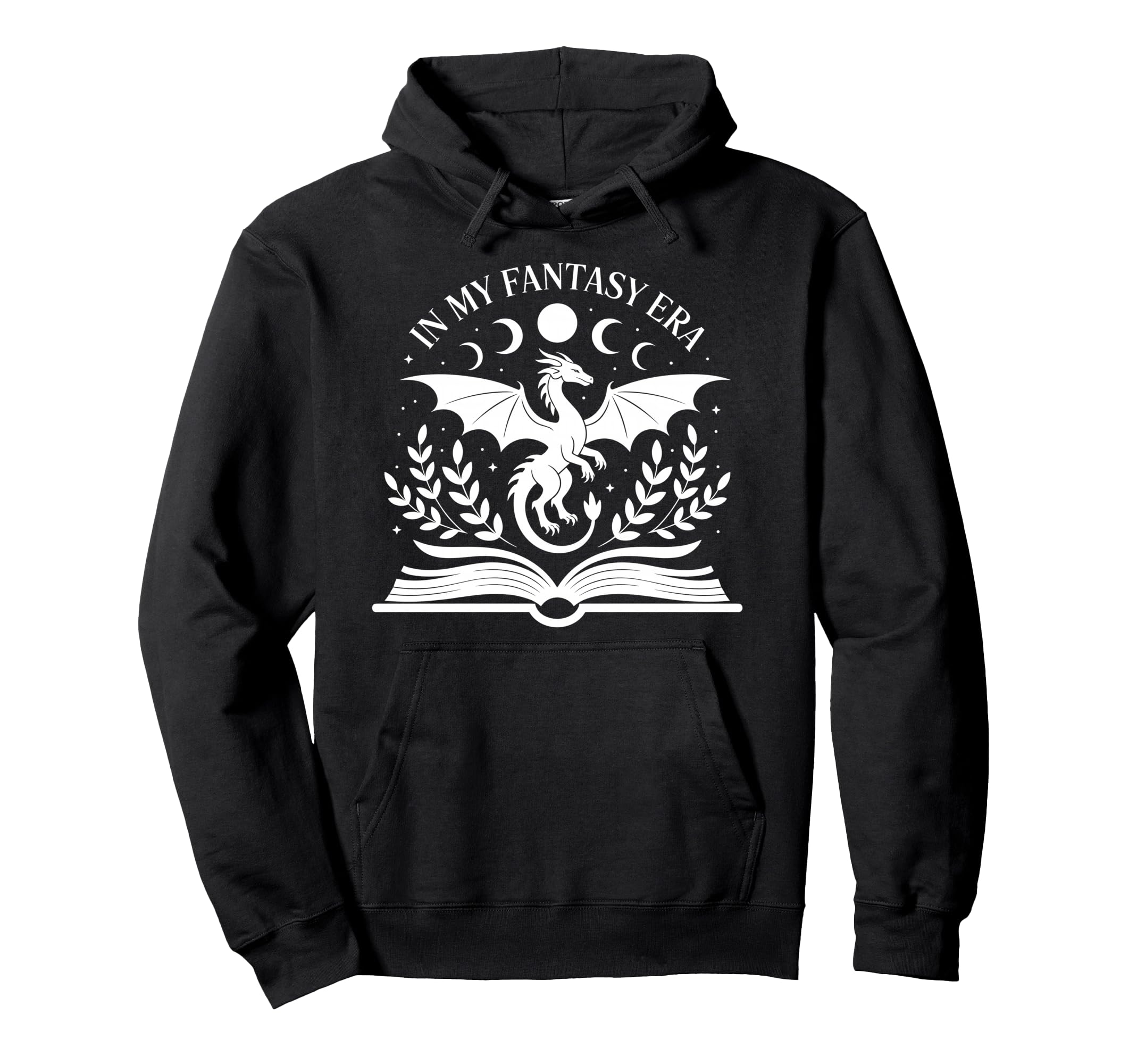 Funny Fantasy Era Book Dragon Lovers Hoodie - Minimalist Print for Adults - T-Shirt, Sweatshirt, Hoodie