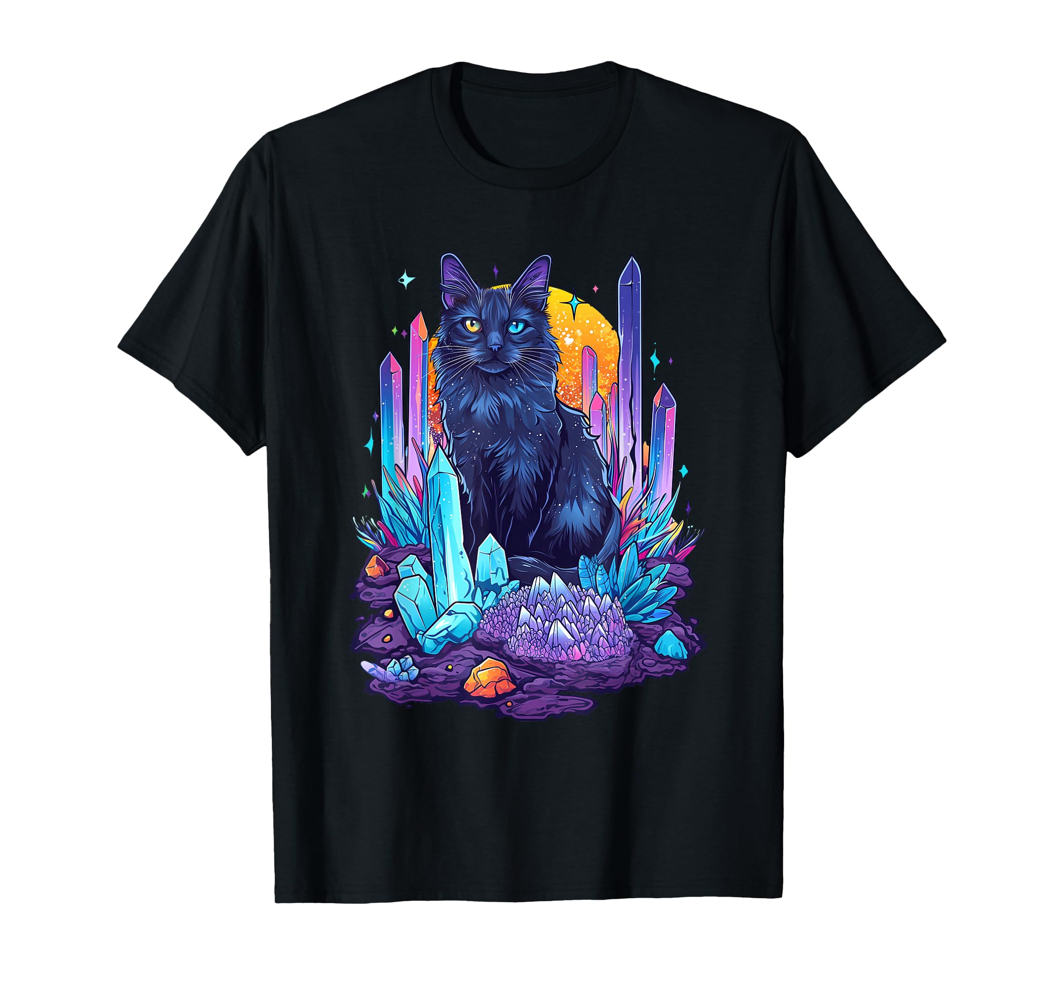 Cat And Crystals T-Shirt - Casual Everyday Wear Men Women - T-Shirt, Sweatshirt, Hoodie