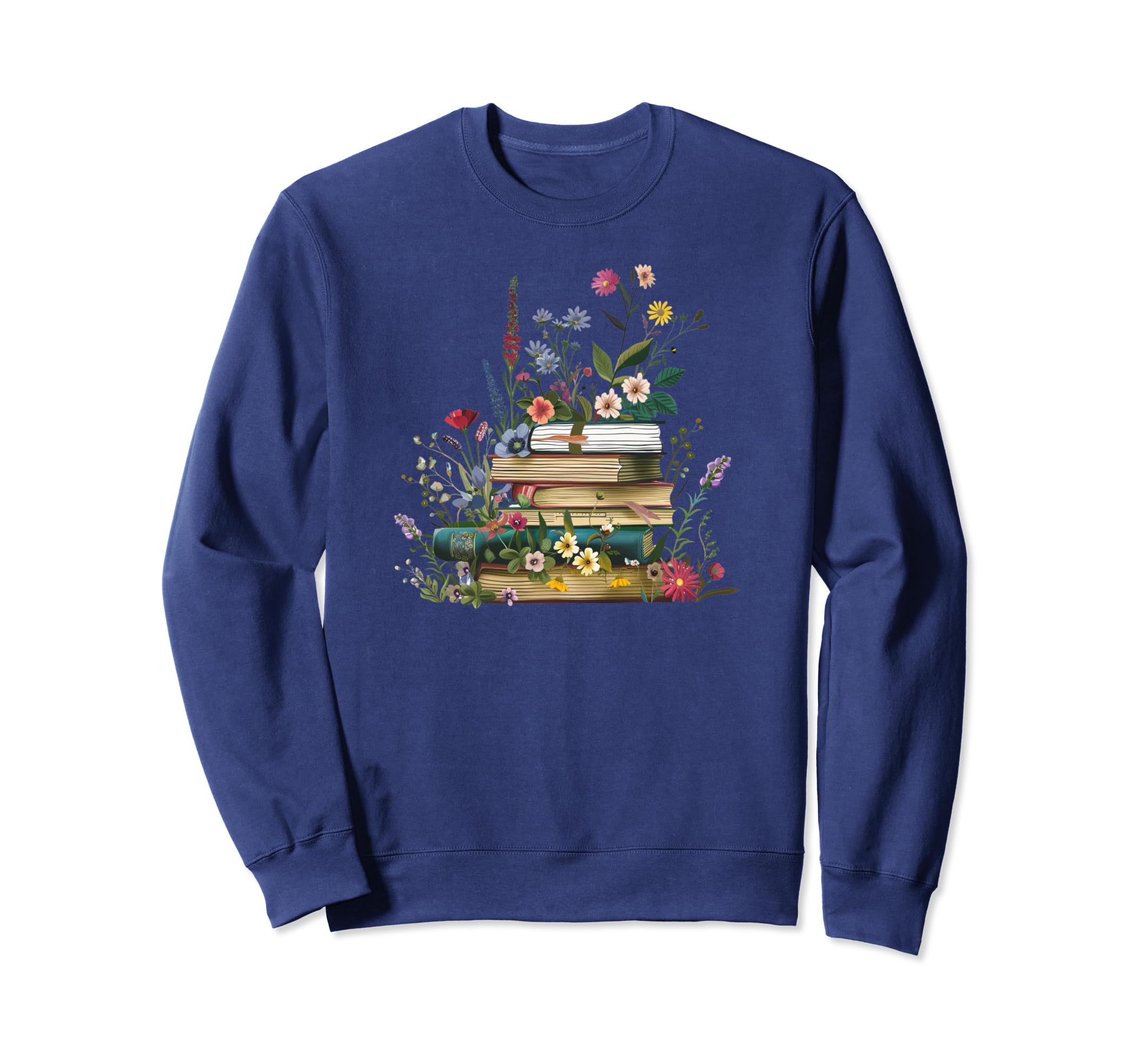Books And Wildflowers Book Lovers Sweatshirt - Streetwear Style for Adults - T-Shirt, Sweatshirt, Hoodie