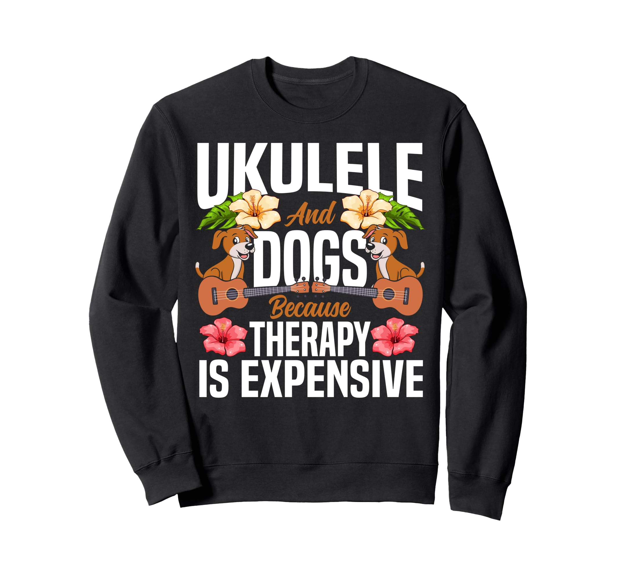 Hawaiian Ukulele Uke Dog Ukulele And Sweatshirt - Graphic Print for Adults - T-Shirt, Sweatshirt, Hoodie