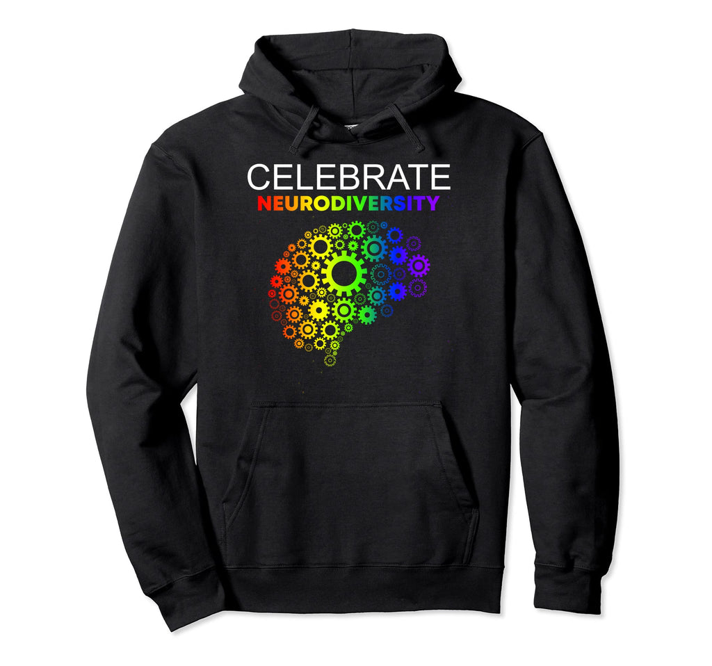 Celebrate Neurodiversity Autism Adhd Hoodie - Unique Graphic Men Women - T-Shirt, Sweatshirt, Hoodie
