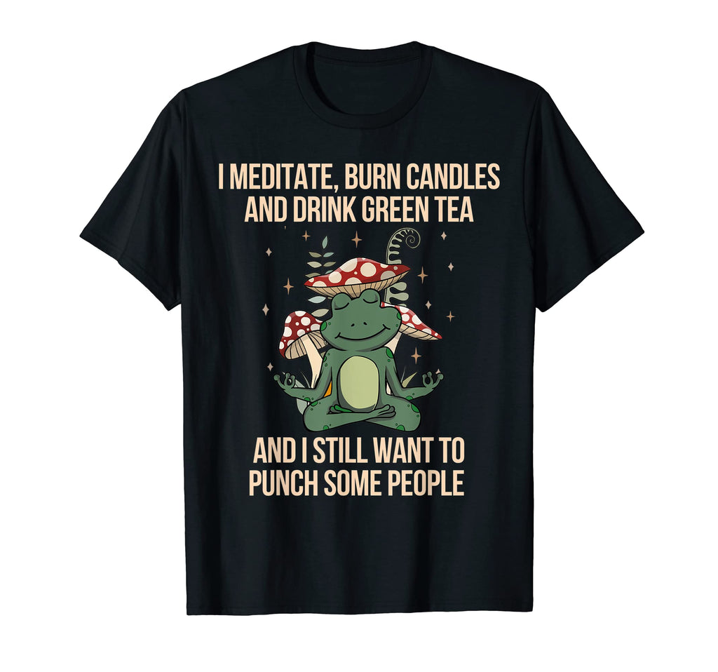Frog Funny Mindfulness Meditation T-Shirt - Aesthetic Graphic Men Women - T-Shirt, Sweatshirt, Hoodie