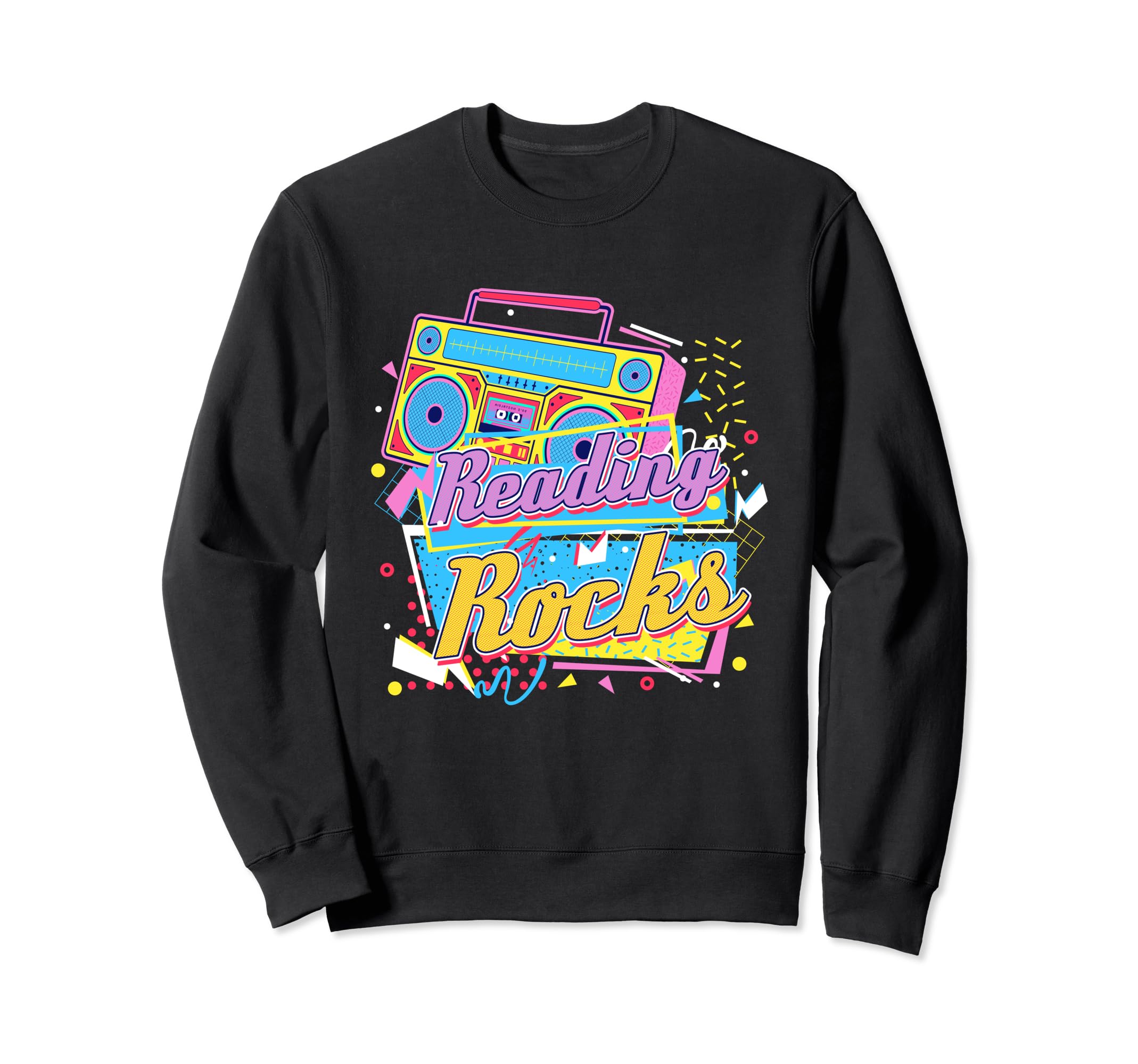 80S Reading Teacher Reading Book Sweatshirt - Fun Novelty Design Men Women - T-Shirt, Sweatshirt, Hoodie