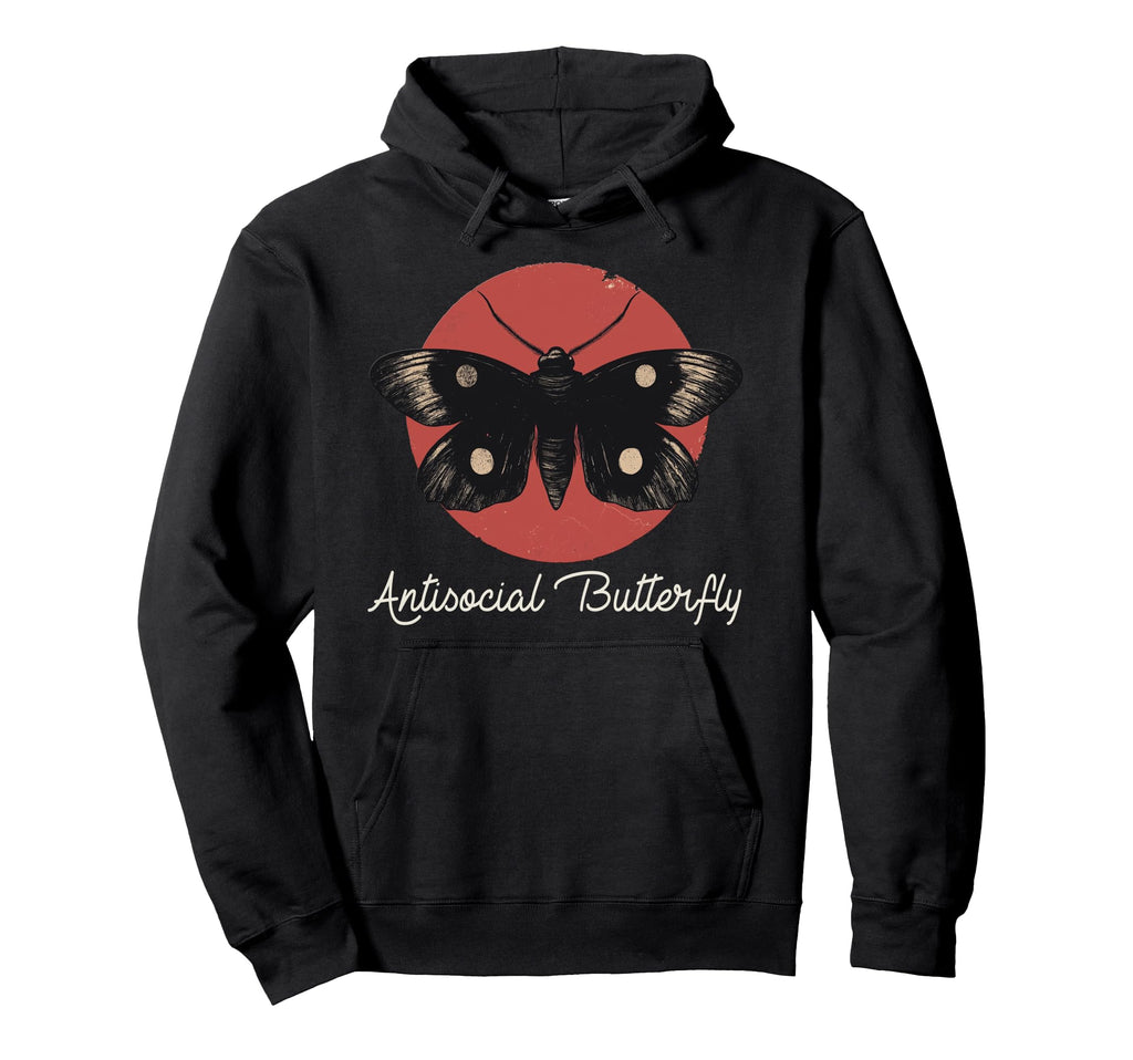 Antisocial Butterfly Hoodie - Custom Art Print for Adults - T-Shirt, Sweatshirt, Hoodie