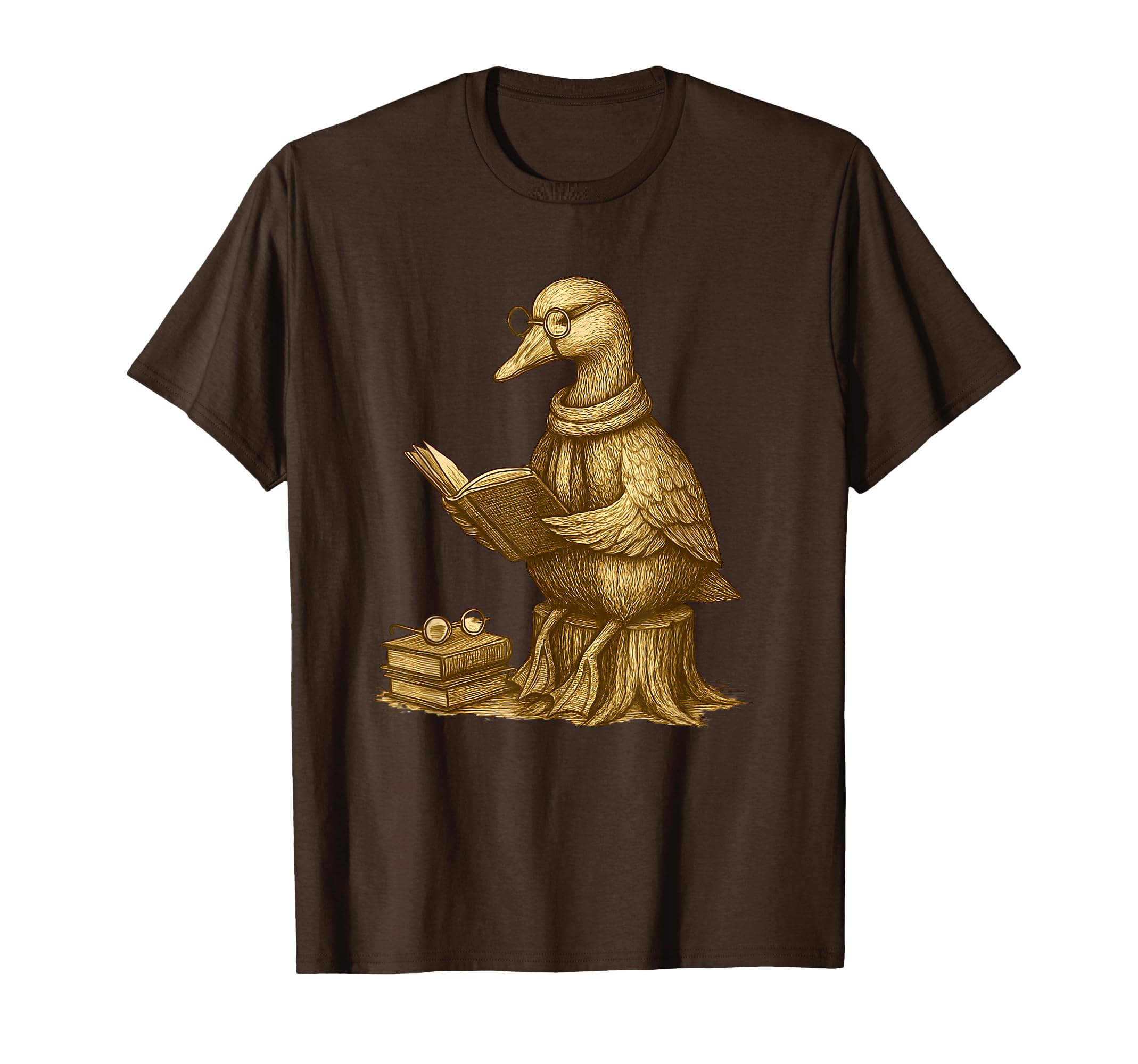 Scholar Duck Reading Books T-Shirt - Casual Everyday Wear Men Women - T-Shirt, Sweatshirt, Hoodie