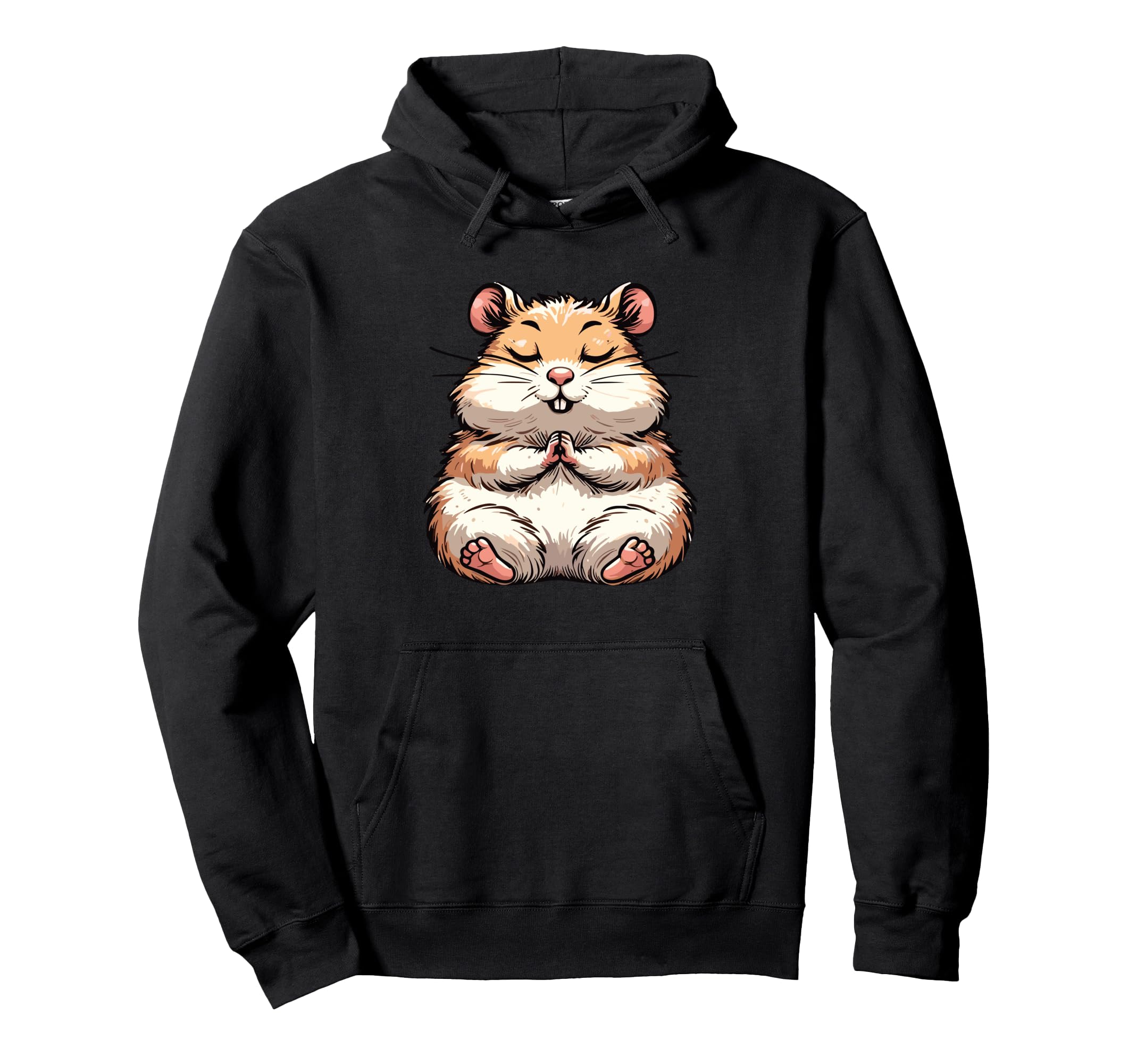 Meditation Hamster Yoga Pose Hoodie - Fun Novelty Design Men Women - T-Shirt, Sweatshirt, Hoodie