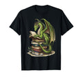 Bookworm Dragons Reading Book Love T-Shirt - Minimalist Print for Adults - T-Shirt, Sweatshirt, Hoodie