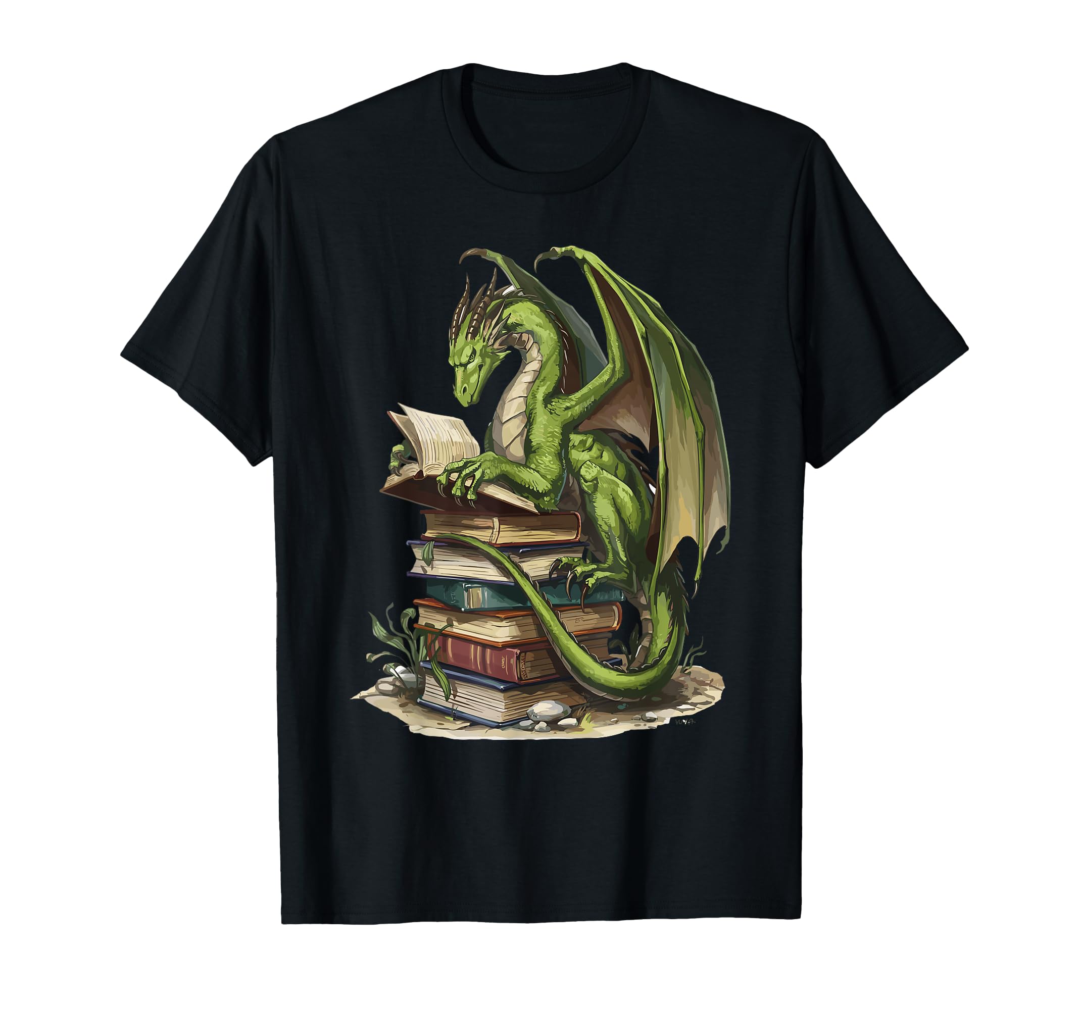 Bookworm Dragons Reading Book Love T-Shirt - Minimalist Print for Adults - T-Shirt, Sweatshirt, Hoodie