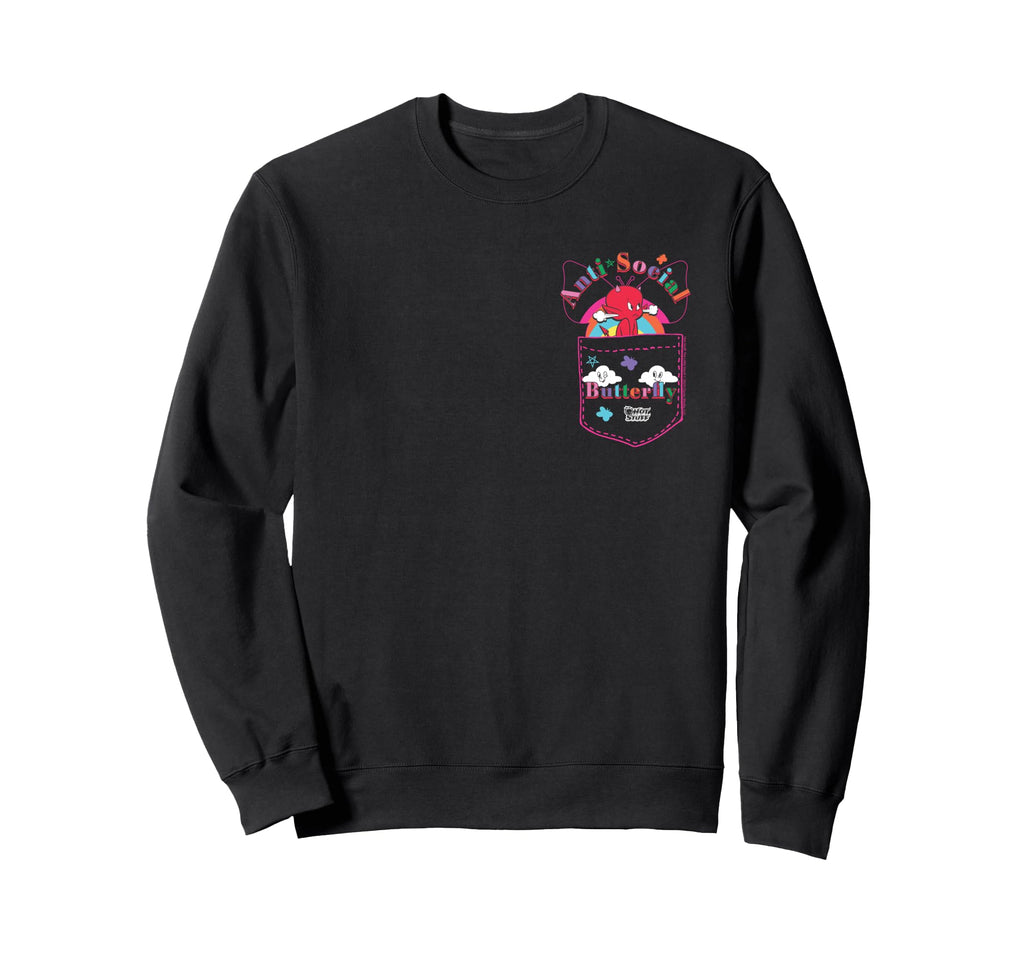 Hot Stuff Little Devil Anti Social Sweatshirt - Novelty Apparel for Adults - T-Shirt, Sweatshirt, Hoodie