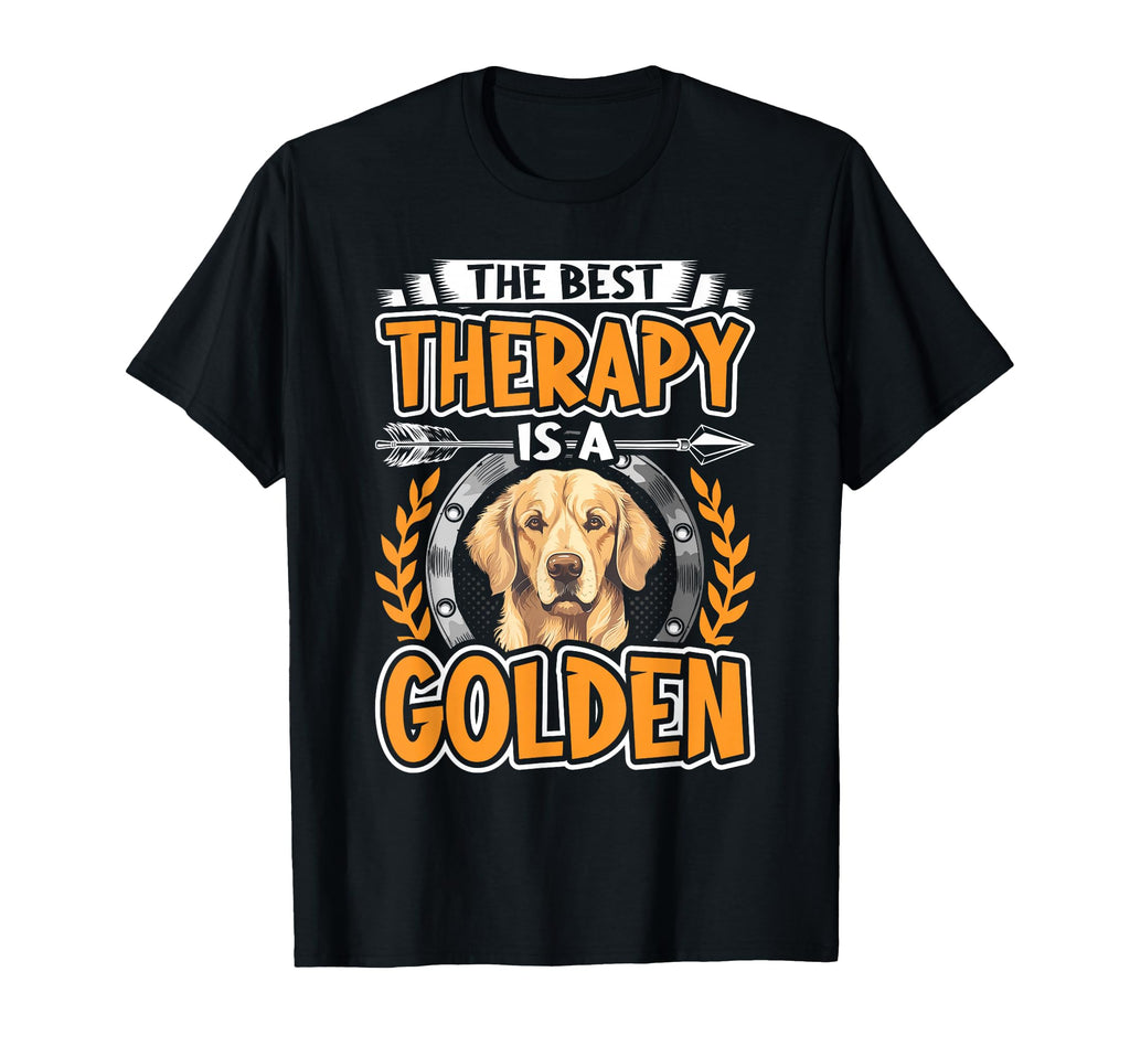 Best Therapy Is Golden Retriever Dog T-Shirt - Custom Art Print for Adults - T-Shirt, Sweatshirt, Hoodie