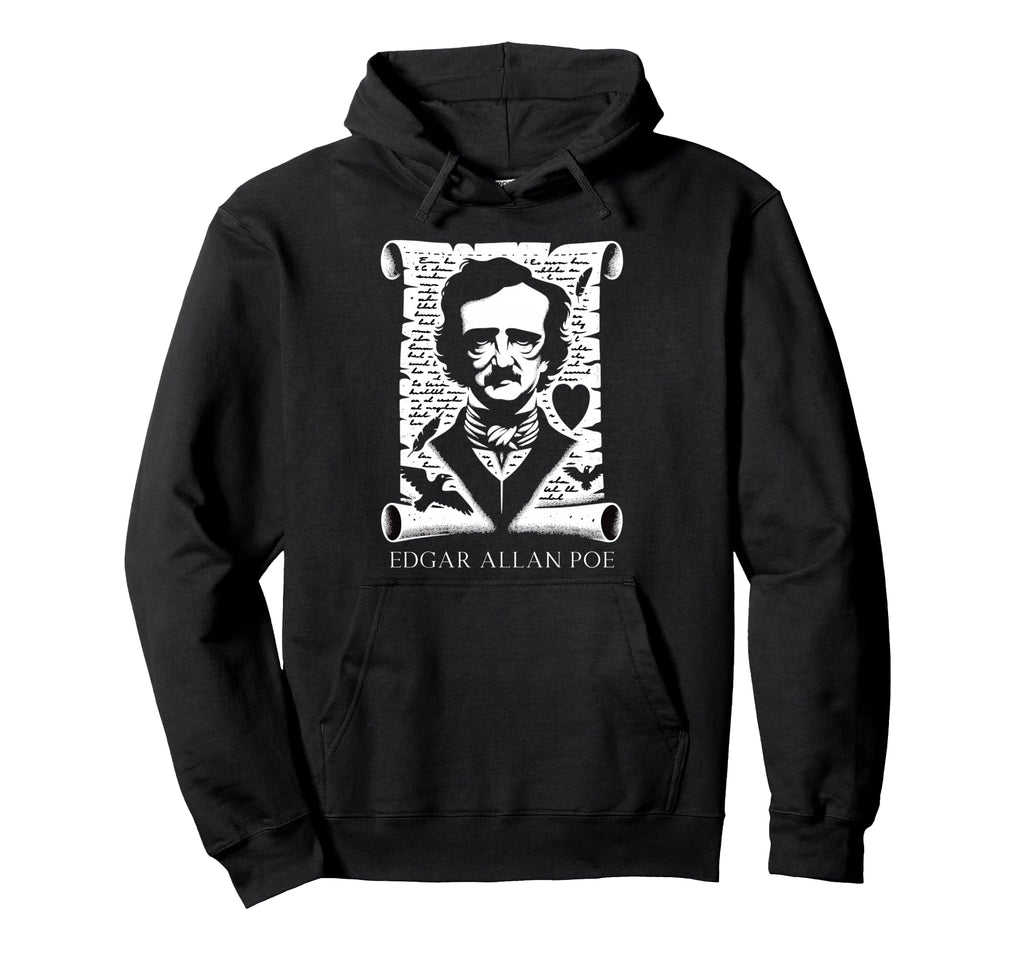 Edgar Allan Poe Raven Gothic Hoodie - Novelty Apparel for Adults - T-Shirt, Sweatshirt, Hoodie