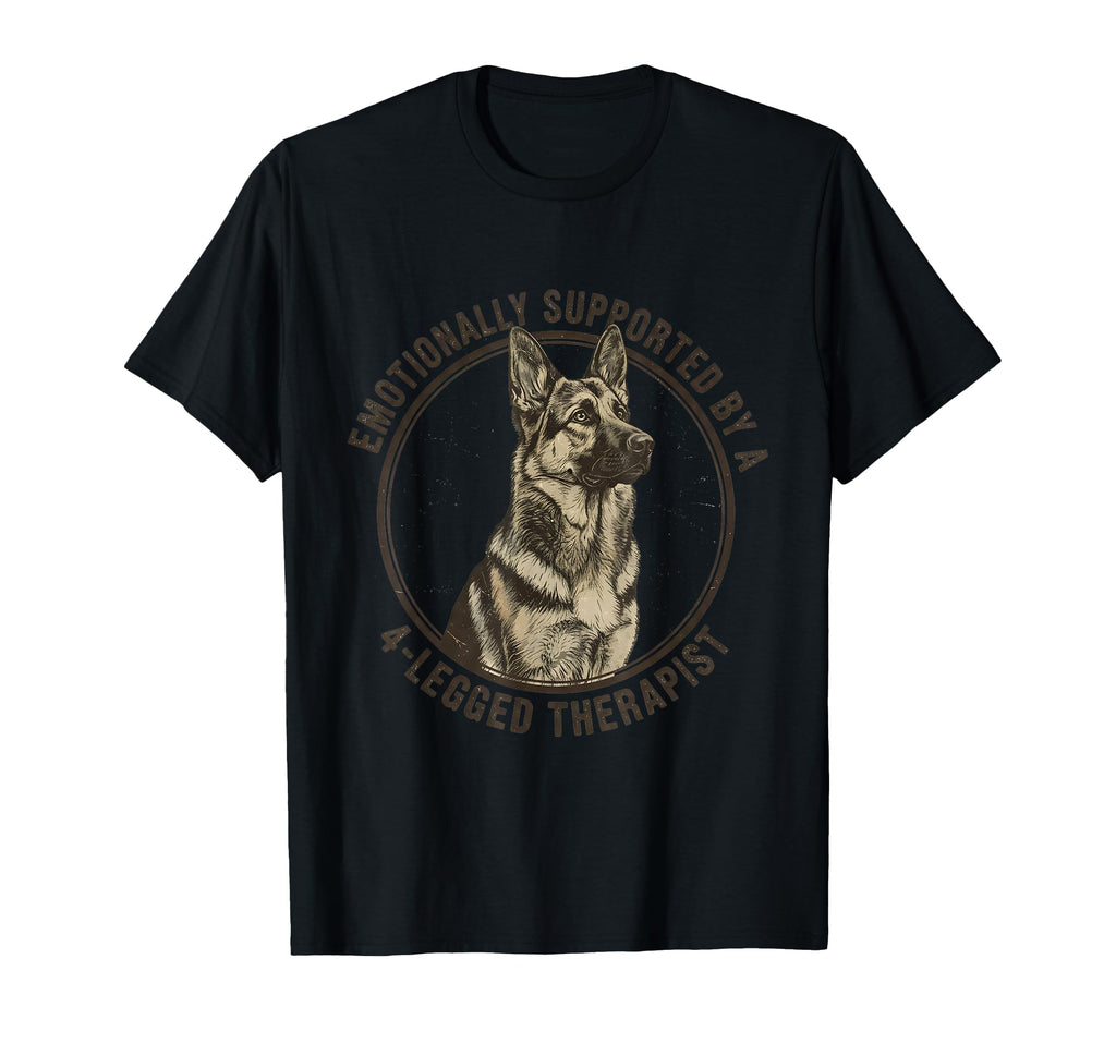 German Shepherd Emotionally Supported T-Shirt - Fun Novelty Design Unisex - T-Shirt, Sweatshirt, Hoodie