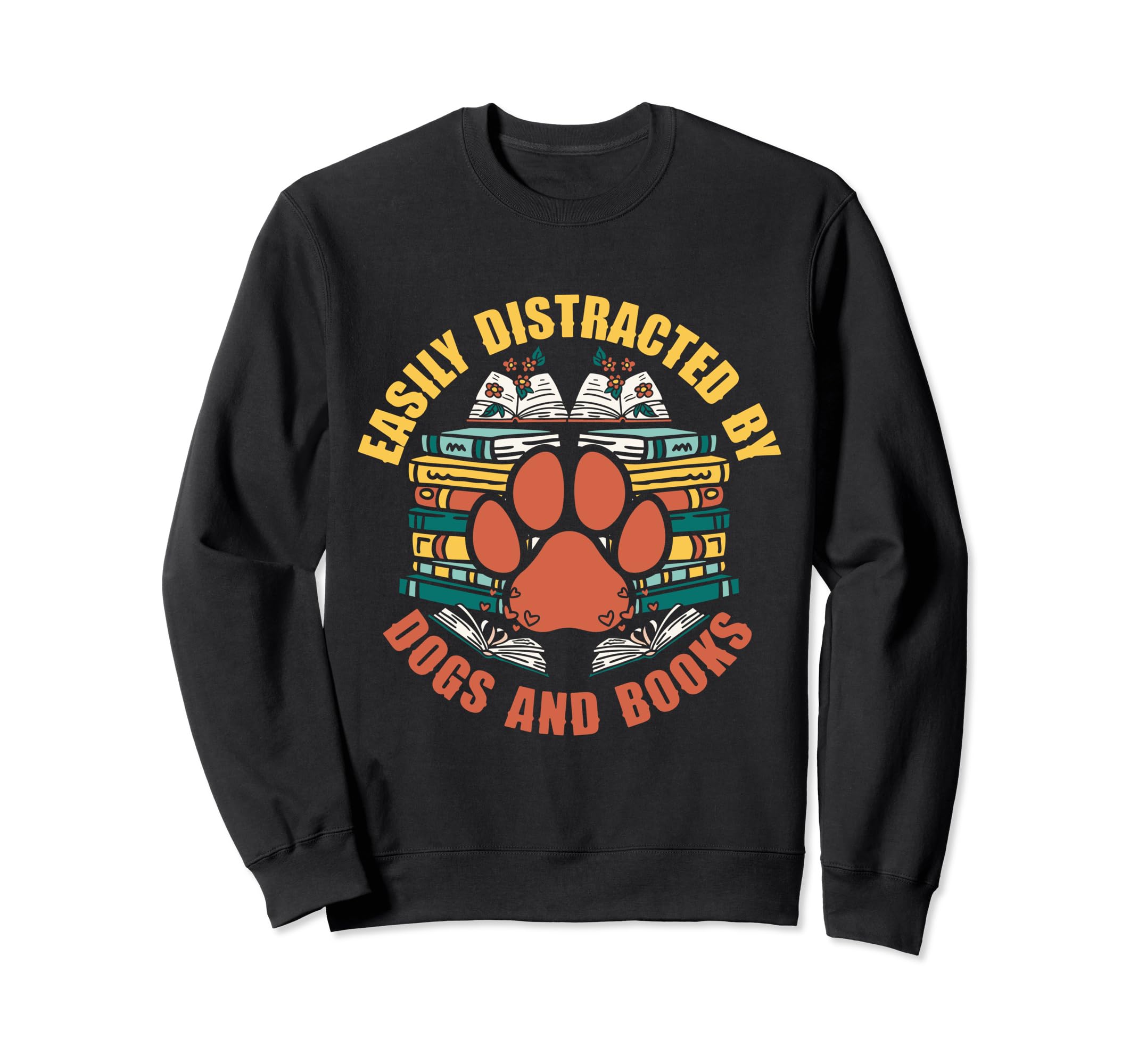 Dog And Book Lover Easily Sweatshirt - Aesthetic Graphic for Adults - T-Shirt, Sweatshirt, Hoodie