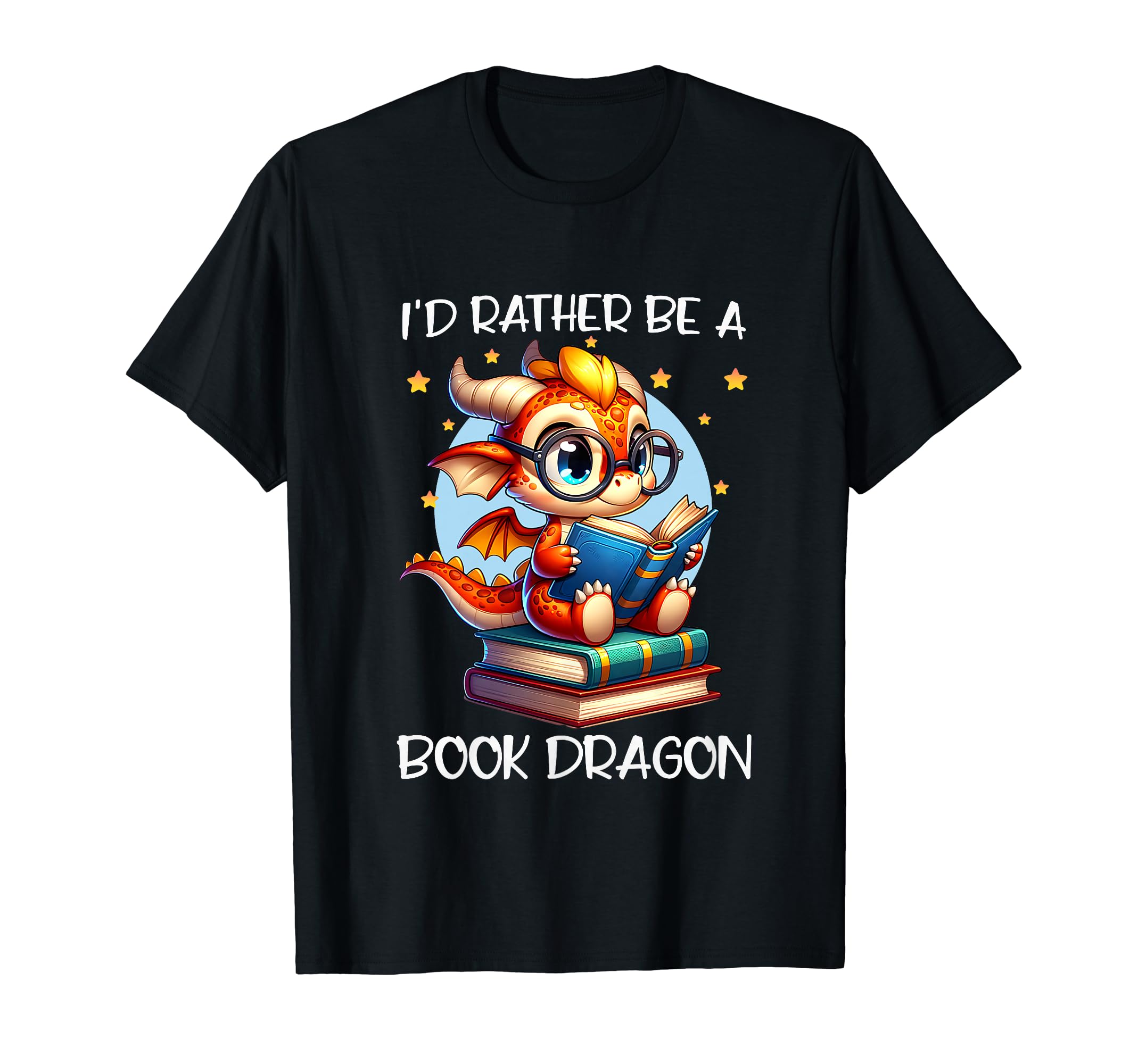 Id Rather Be Book Dragon Reading T-Shirt - Aesthetic Graphic Men Women - T-Shirt, Sweatshirt, Hoodie