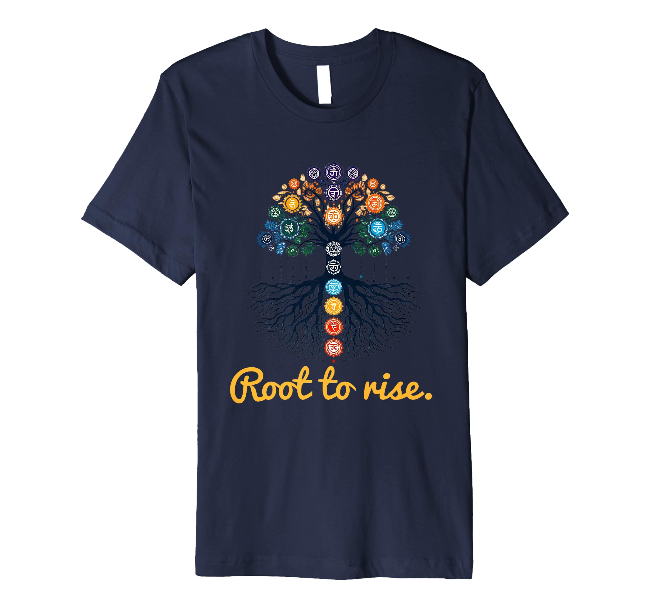Tree Chakras Root To Rise Zen Yoga T-Shirt - Unique Graphic for Adults - T-Shirt, Sweatshirt, Hoodie
