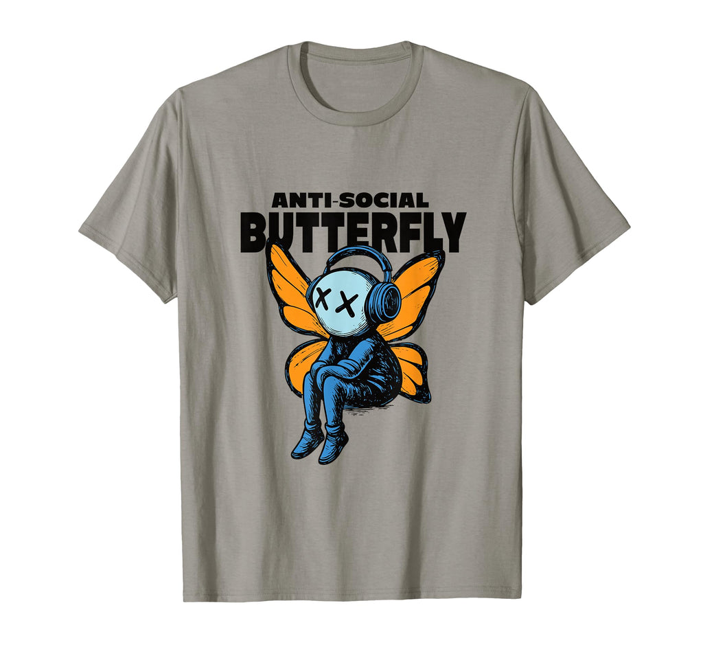 Anti Social Butterfly Introvert Funny T-Shirt - Unique Graphic for Adults - T-Shirt, Sweatshirt, Hoodie