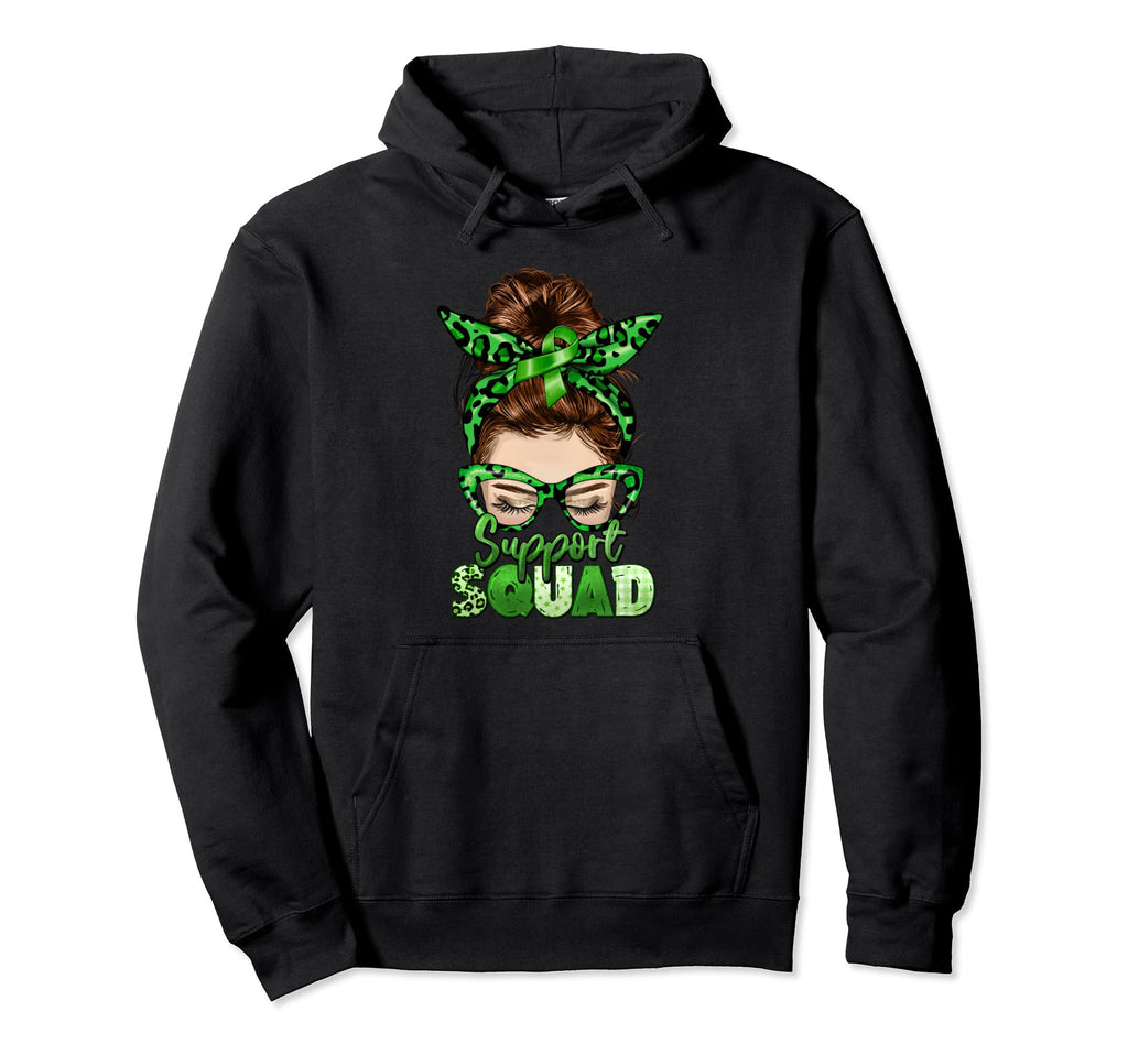 Mental Health Support Squad Messy Bun Hoodie - Trendy Graphic for Adults - T-Shirt, Sweatshirt, Hoodie