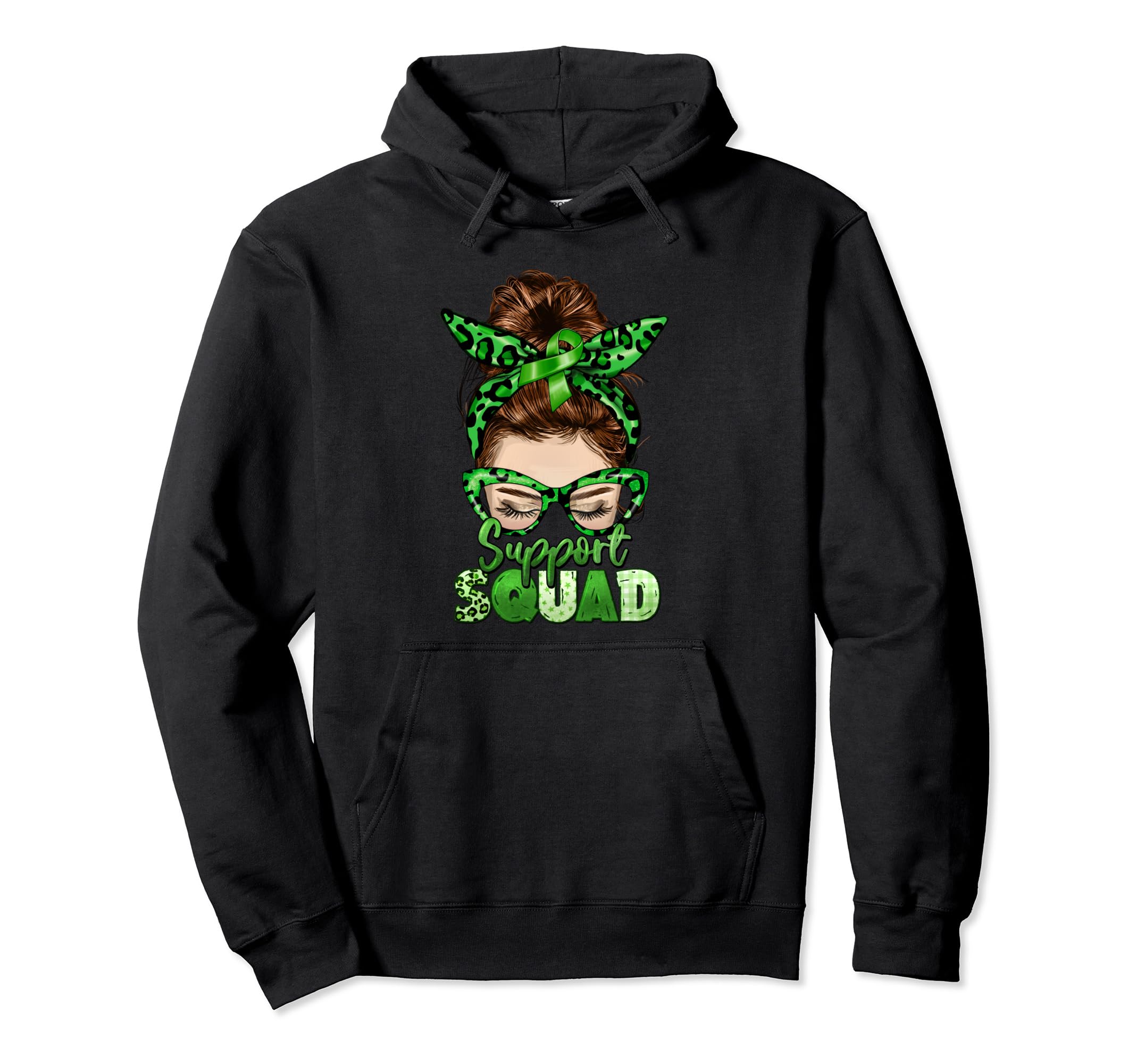 Mental Health Support Squad Messy Bun Hoodie - Trendy Graphic for Adults - T-Shirt, Sweatshirt, Hoodie