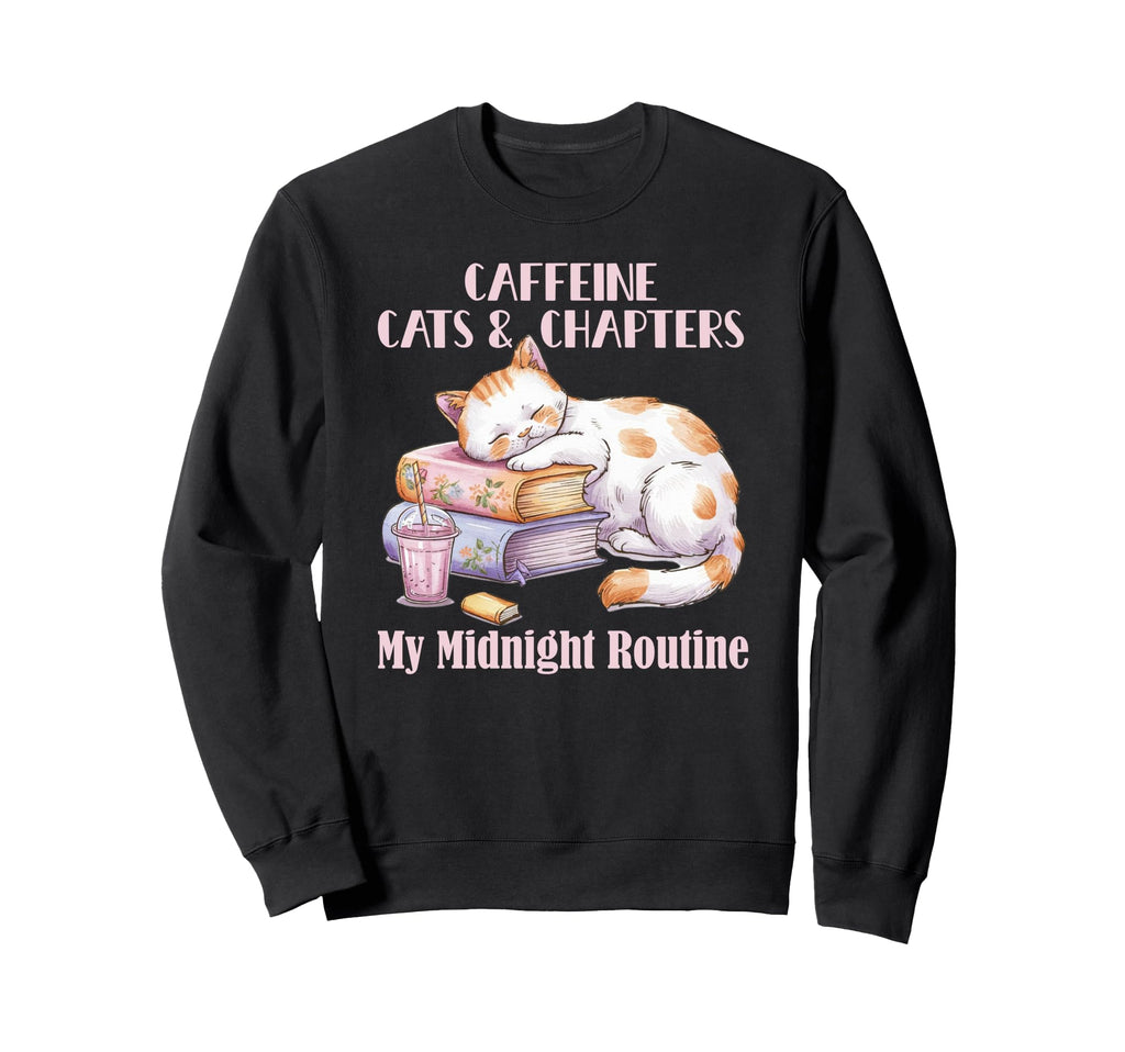Caffeine Cats Chapters My Sweatshirt - Minimalist Print for Adults - T-Shirt, Sweatshirt, Hoodie