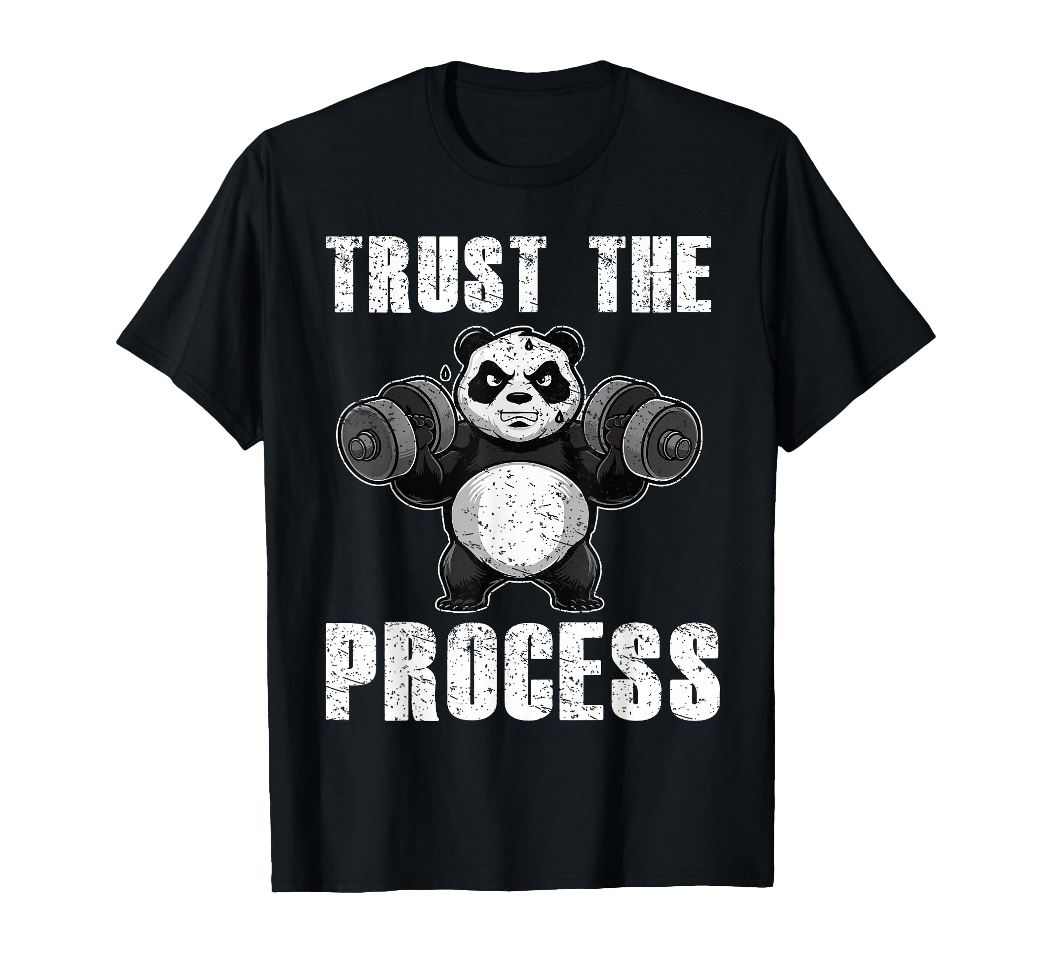 Trust Process Panda Workout Exercise T-Shirt - Trendy Graphic for Adults - T-Shirt, Sweatshirt, Hoodie