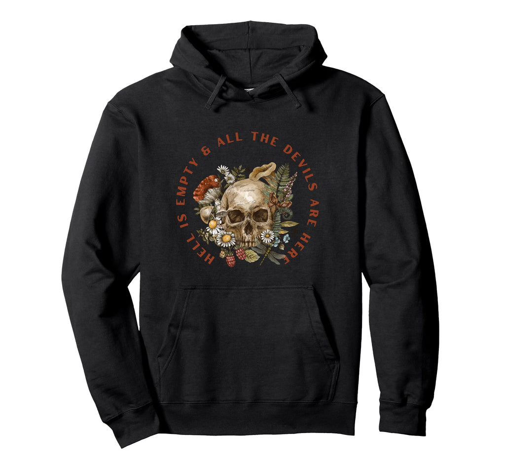 Hell Is Empty All Devils Are Here Hoodie - Minimalist Print Men Women - T-Shirt, Sweatshirt, Hoodie