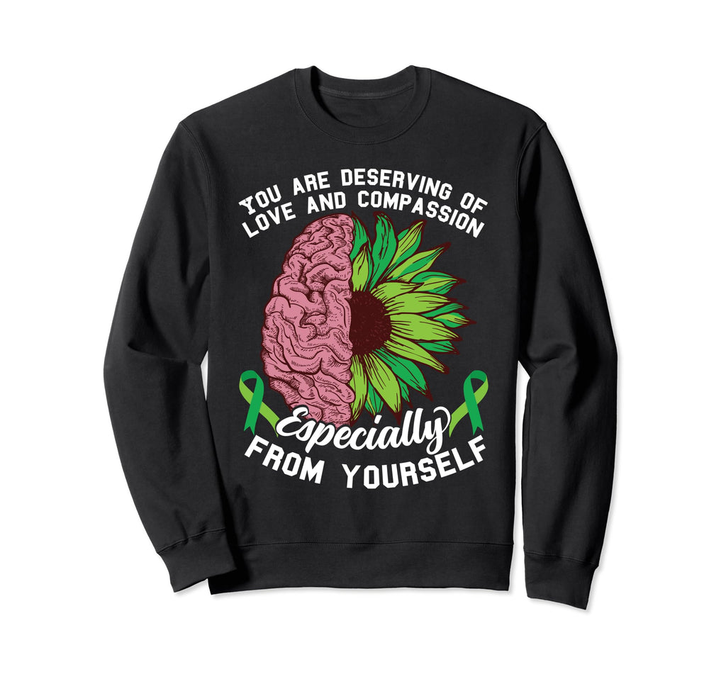 Green Ribbon Mental Health Sweatshirt - Fun Novelty Design Unisex - T-Shirt, Sweatshirt, Hoodie