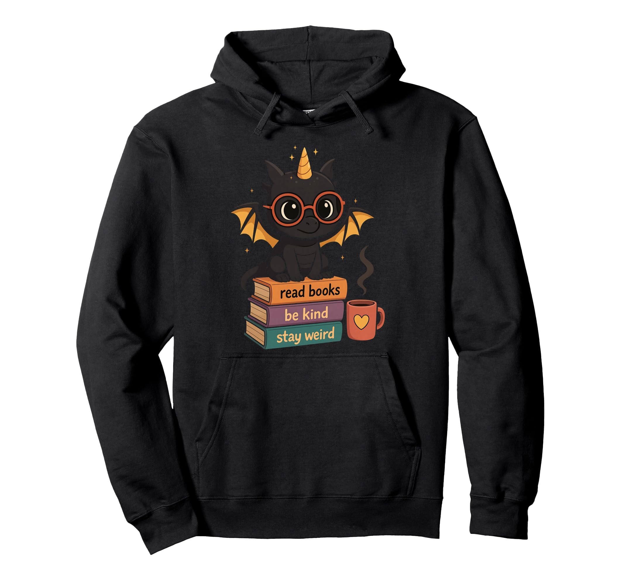 Book Lover Cozy Dragon Reading Hoodie - Casual Everyday Wear Unisex - T-Shirt, Sweatshirt, Hoodie