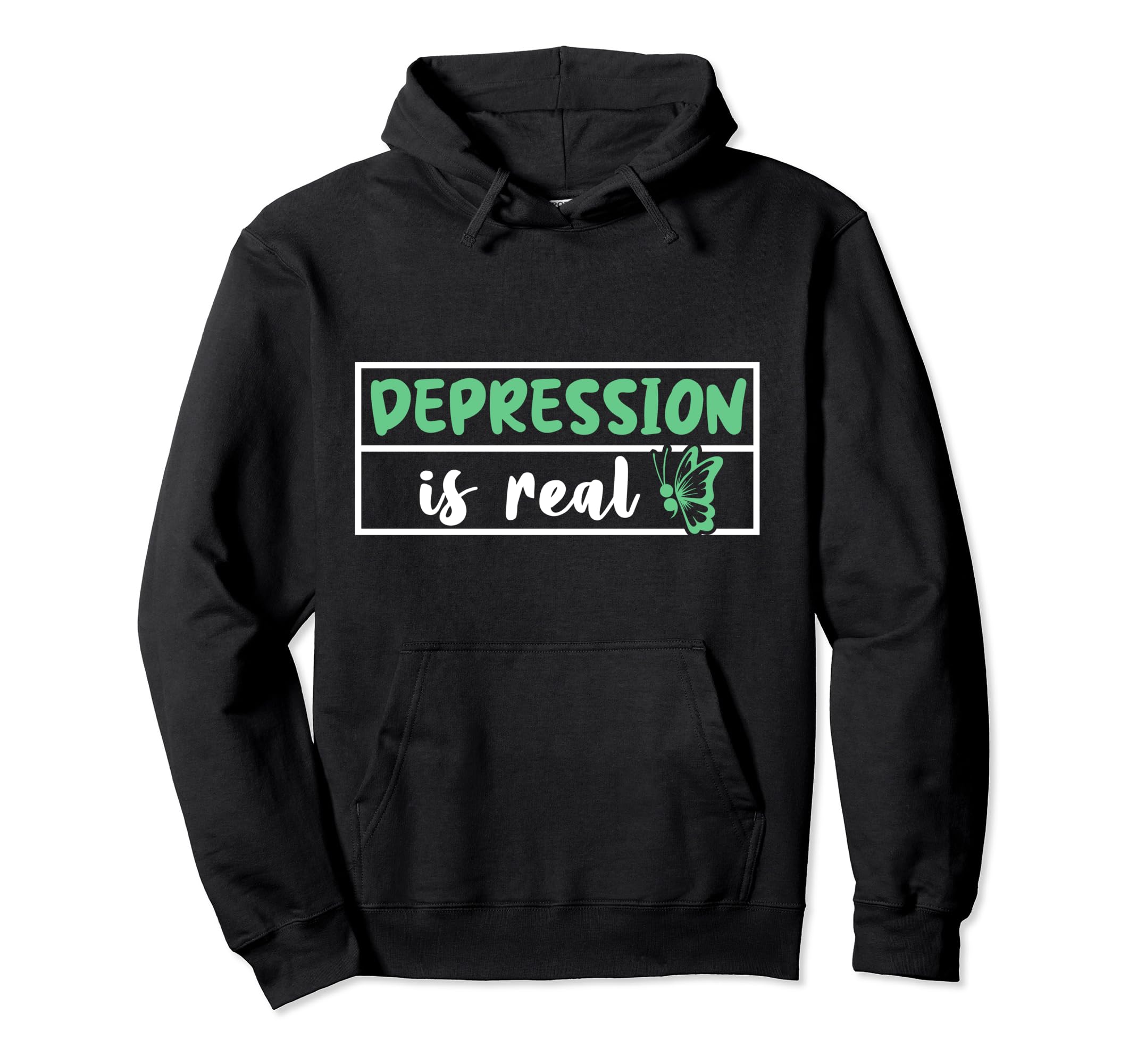 Depression Is Real Depression Hoodie - Fun Novelty Design for Adults - T-Shirt, Sweatshirt, Hoodie