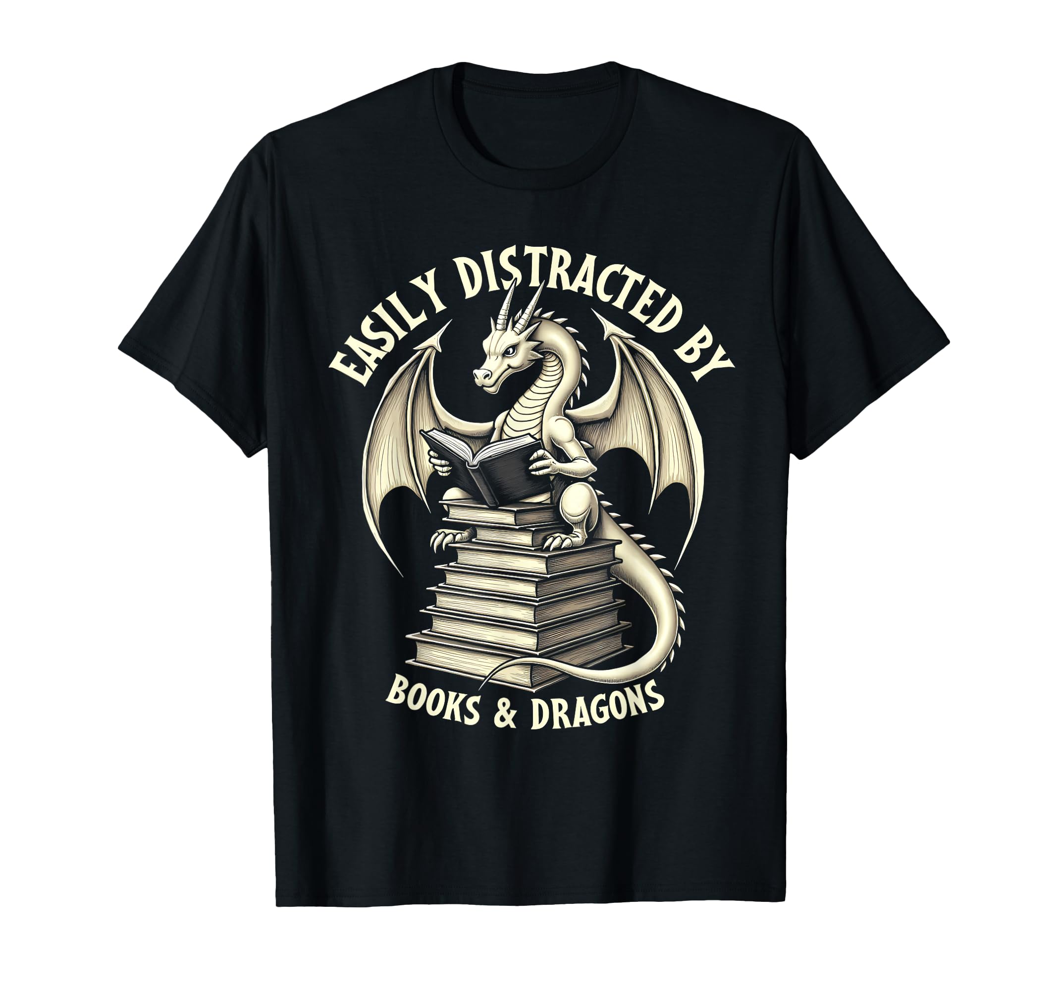 Reading Lover Easily Distracted Dragons T-Shirt - Novelty Apparel Unisex - T-Shirt, Sweatshirt, Hoodie