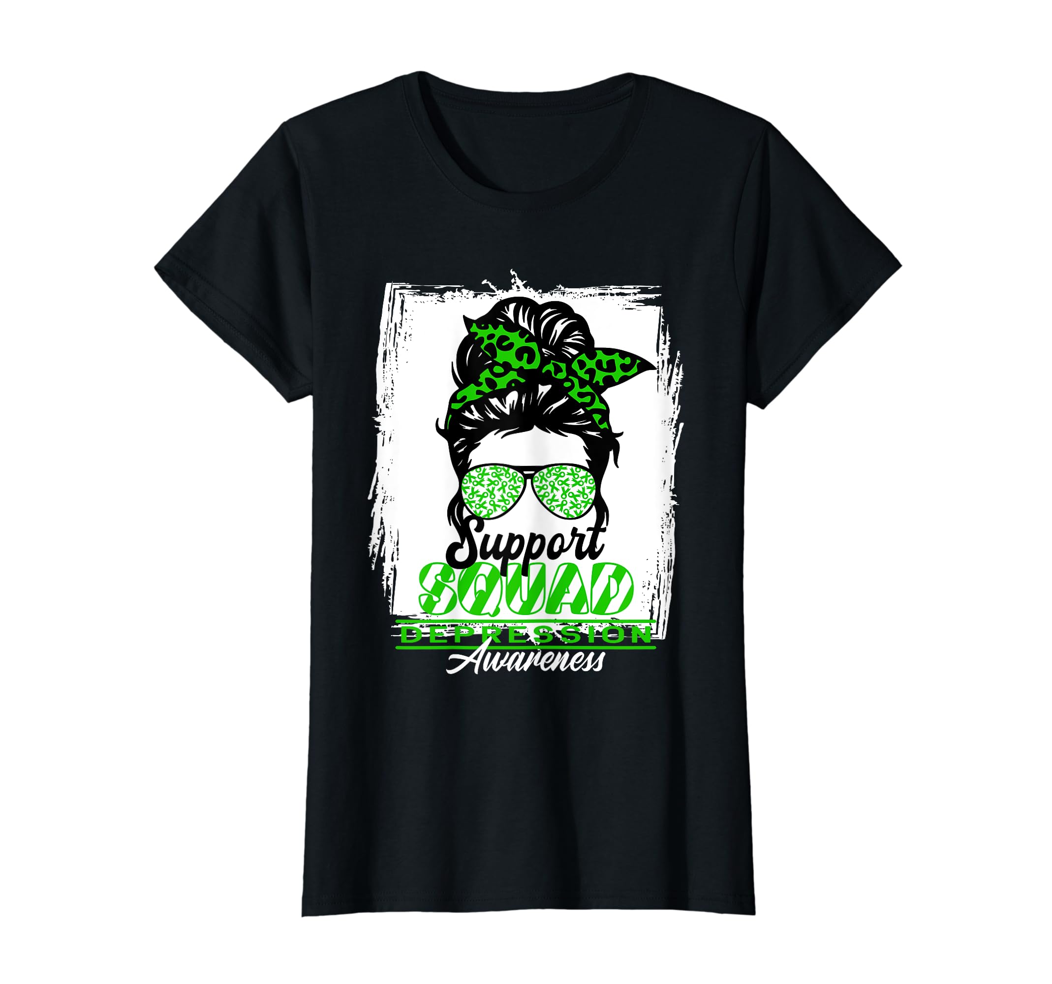 Womens Messy Bun Support Awareness Squad T-Shirt - Minimalist Print Unisex - T-Shirt, Sweatshirt, Hoodie