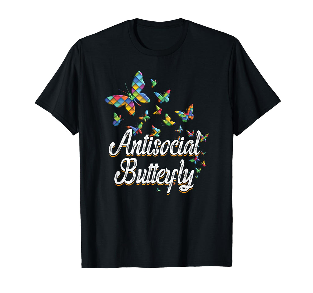 Antisocial Butterfly Geometric Pattern T-Shirt - Streetwear Style Unisex - T-Shirt, Sweatshirt, Hoodie