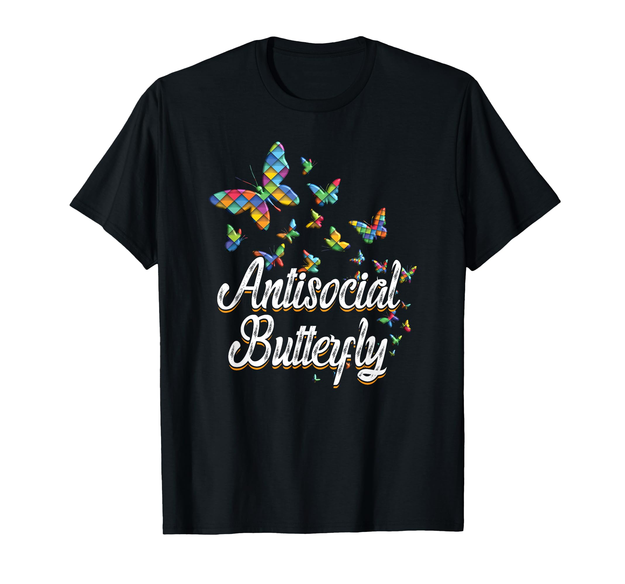 Antisocial Butterfly Geometric Pattern T-Shirt - Streetwear Style Unisex - T-Shirt, Sweatshirt, Hoodie
