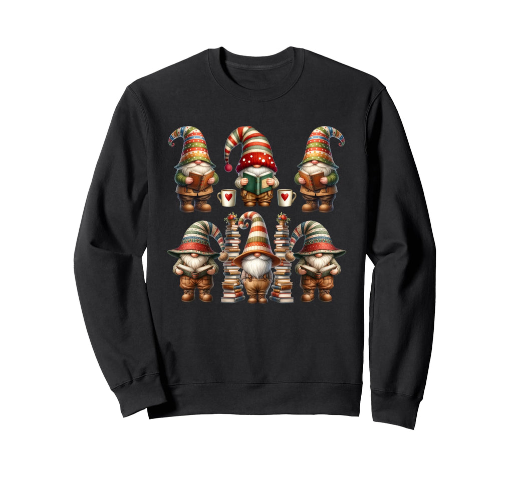 Teacher Reading Gnome Crew Coffee Sweatshirt - Fun Novelty Design Unisex - T-Shirt, Sweatshirt, Hoodie