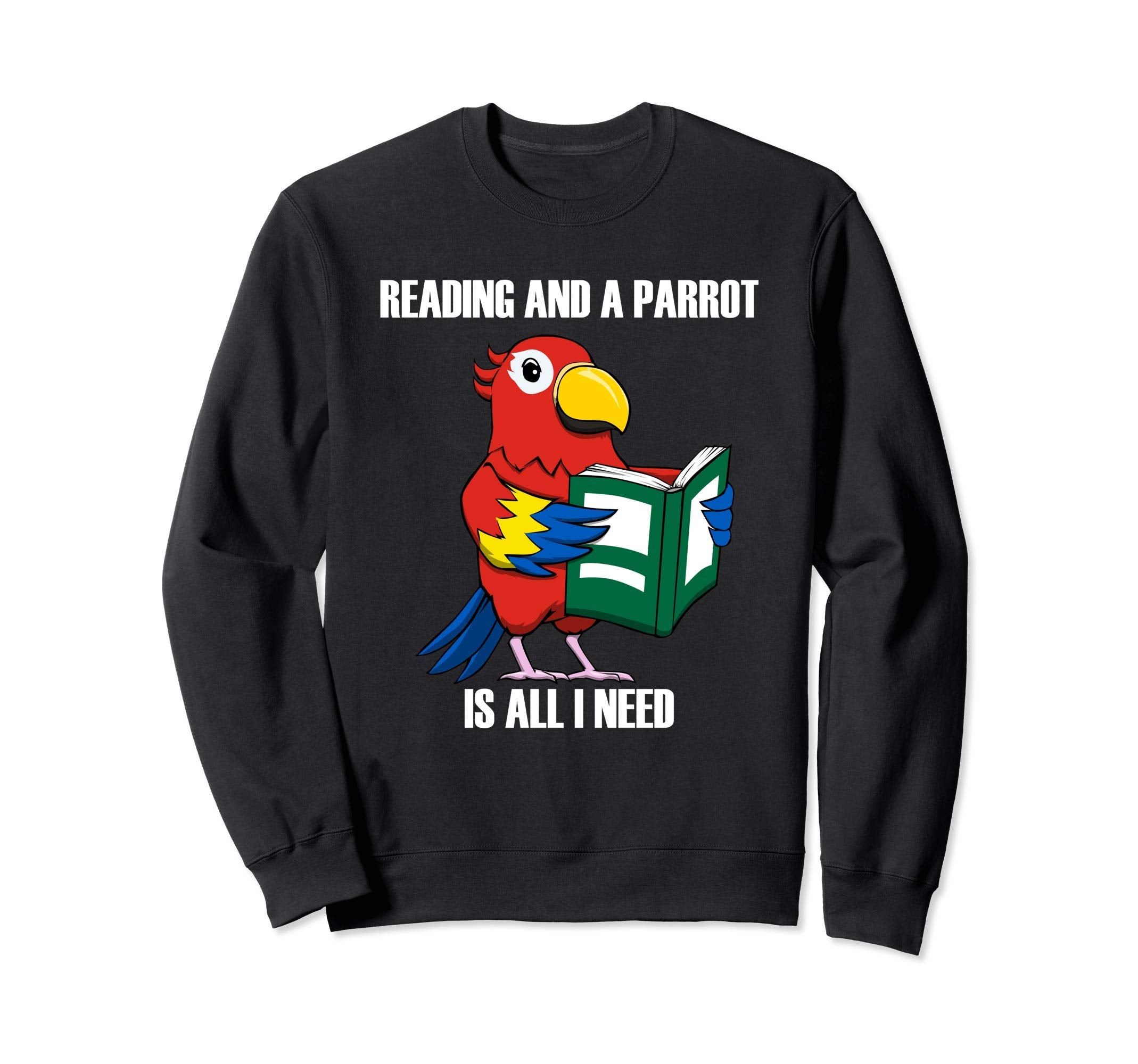 Parrot Reading Book Funny Literature Sweatshirt - Trendy Graphic Men Women - T-Shirt, Sweatshirt, Hoodie