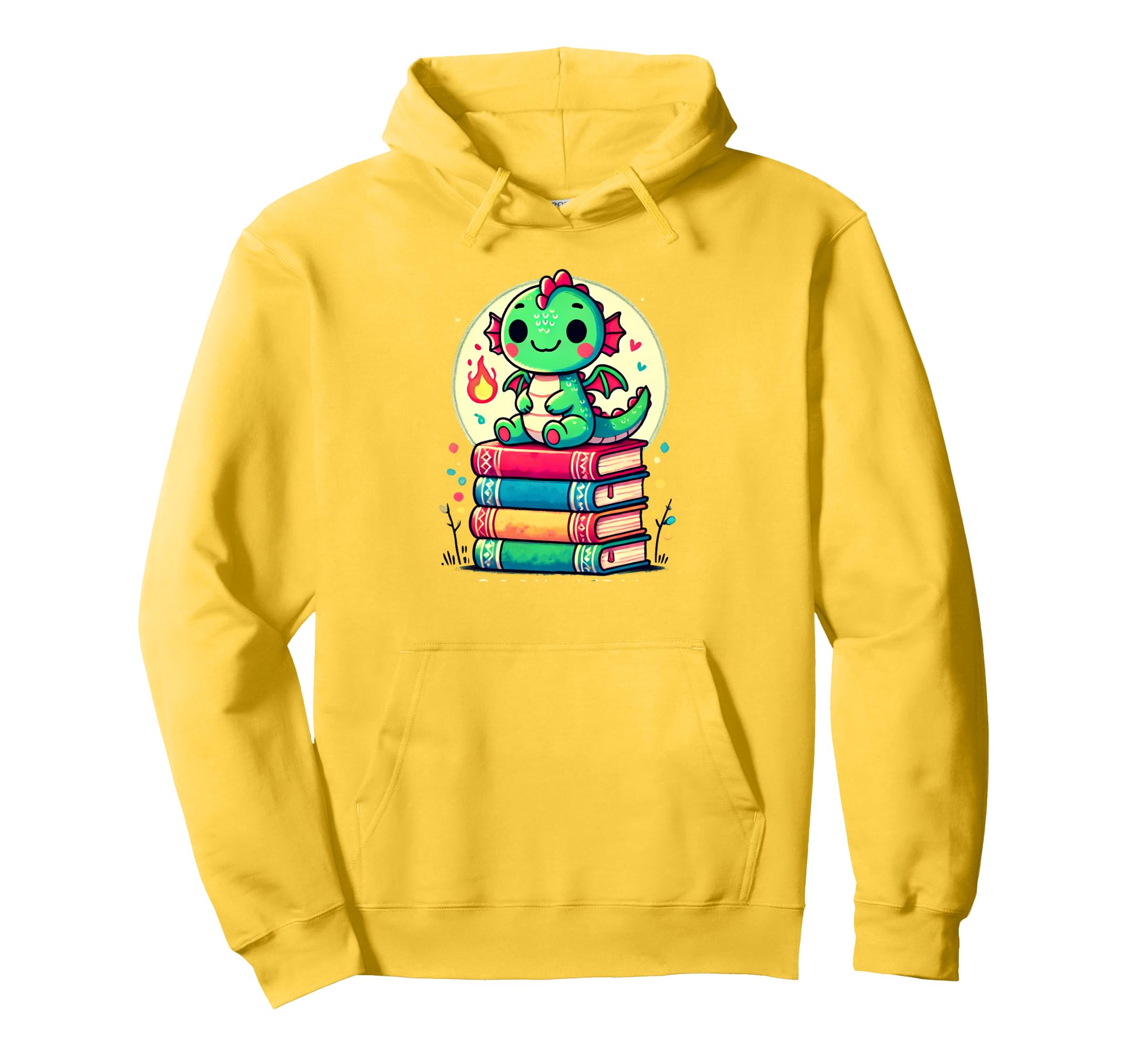 Kawaii Dragon Books Book Worm Hoodie - Casual Everyday Wear Unisex - T-Shirt, Sweatshirt, Hoodie
