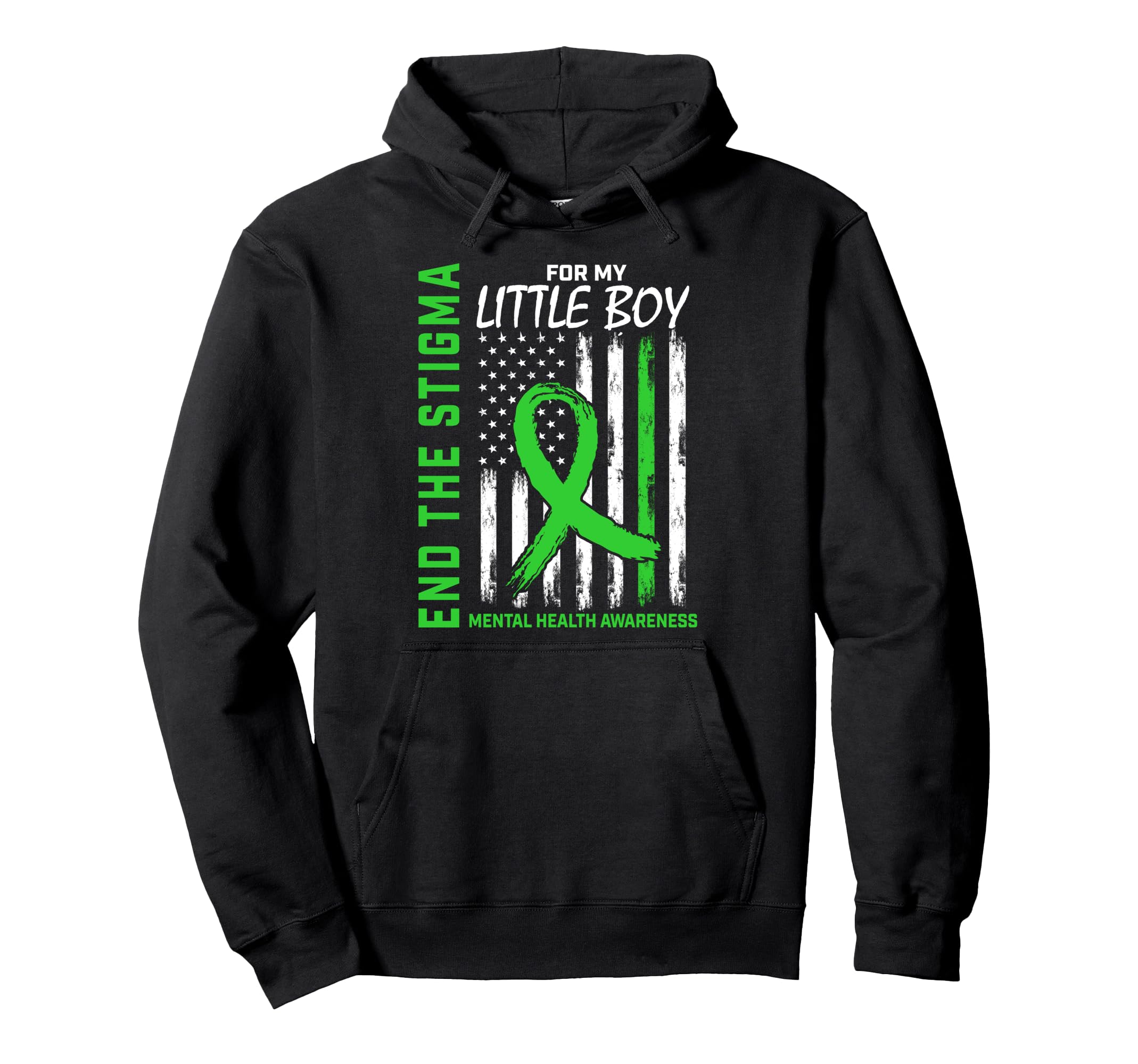 Green Ribbon Mental Health Awareness Hoodie - Minimalist Print Unisex - T-Shirt, Sweatshirt, Hoodie
