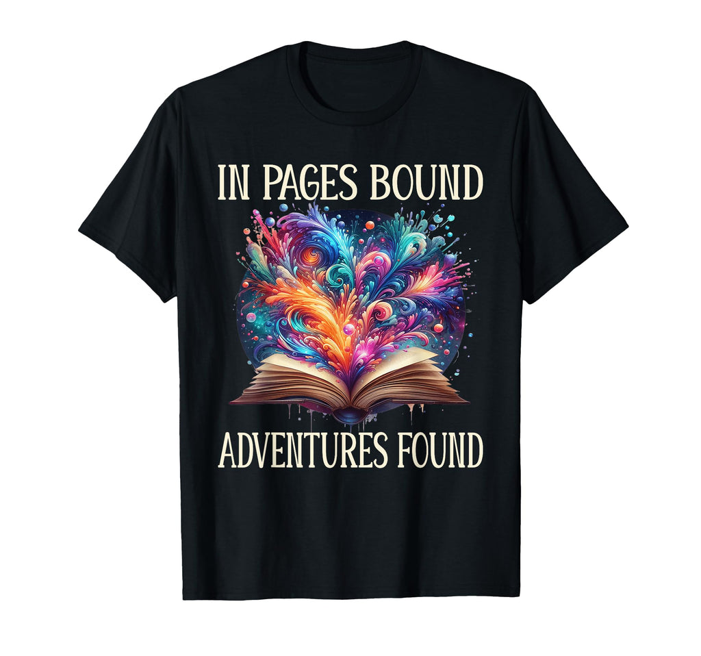 Books Reading Pages Bound Adventures T-Shirt - Minimalist Print Men Women - T-Shirt, Sweatshirt, Hoodie