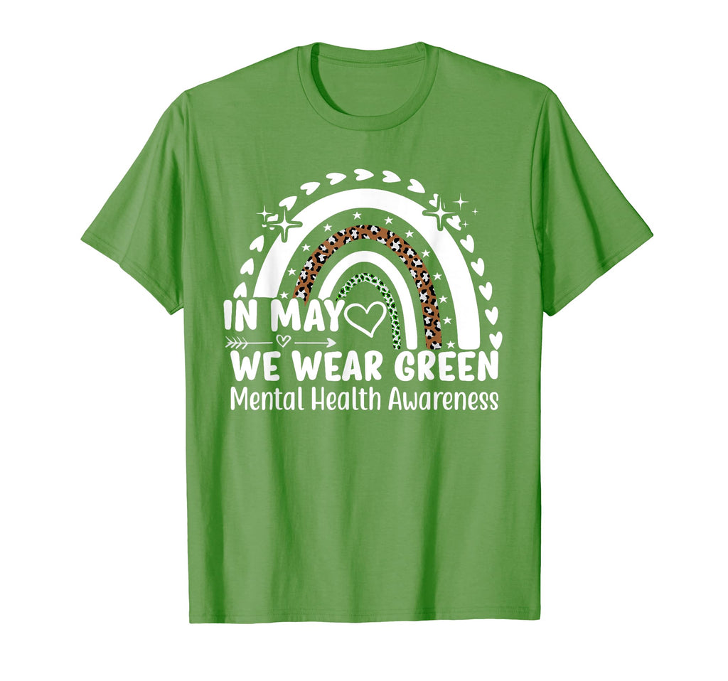 Mental Health Matters We Wear Green T-Shirt - Minimalist Print for Adults - T-Shirt, Sweatshirt, Hoodie
