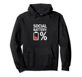 Social Battery Percent Introvert Hoodie - Minimalist Print Unisex - T-Shirt, Sweatshirt, Hoodie