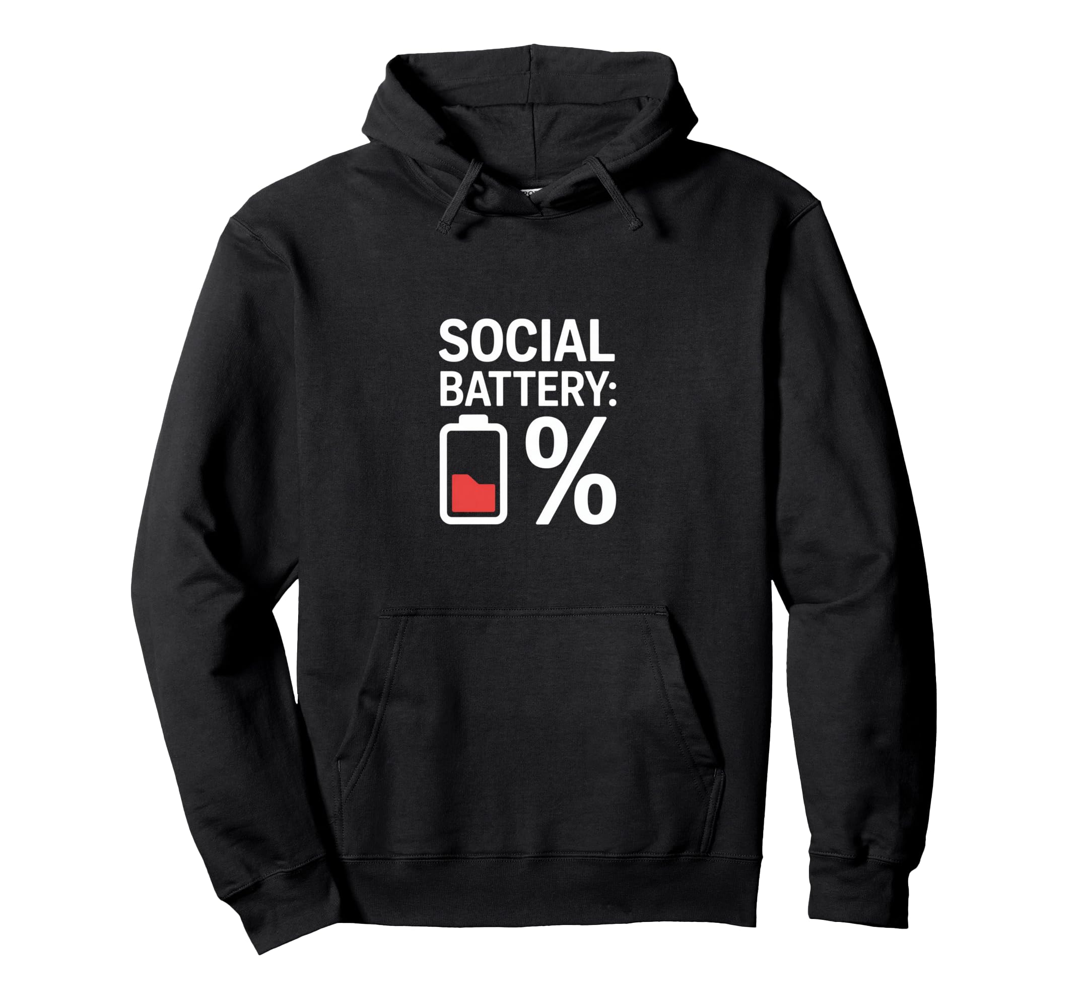 Social Battery Percent Introvert Hoodie - Minimalist Print Unisex - T-Shirt, Sweatshirt, Hoodie