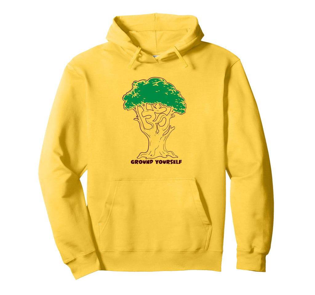 Ground Yourself Yoga Lover Tree Om Hoodie - Unique Graphic Men Women - T-Shirt, Sweatshirt, Hoodie
