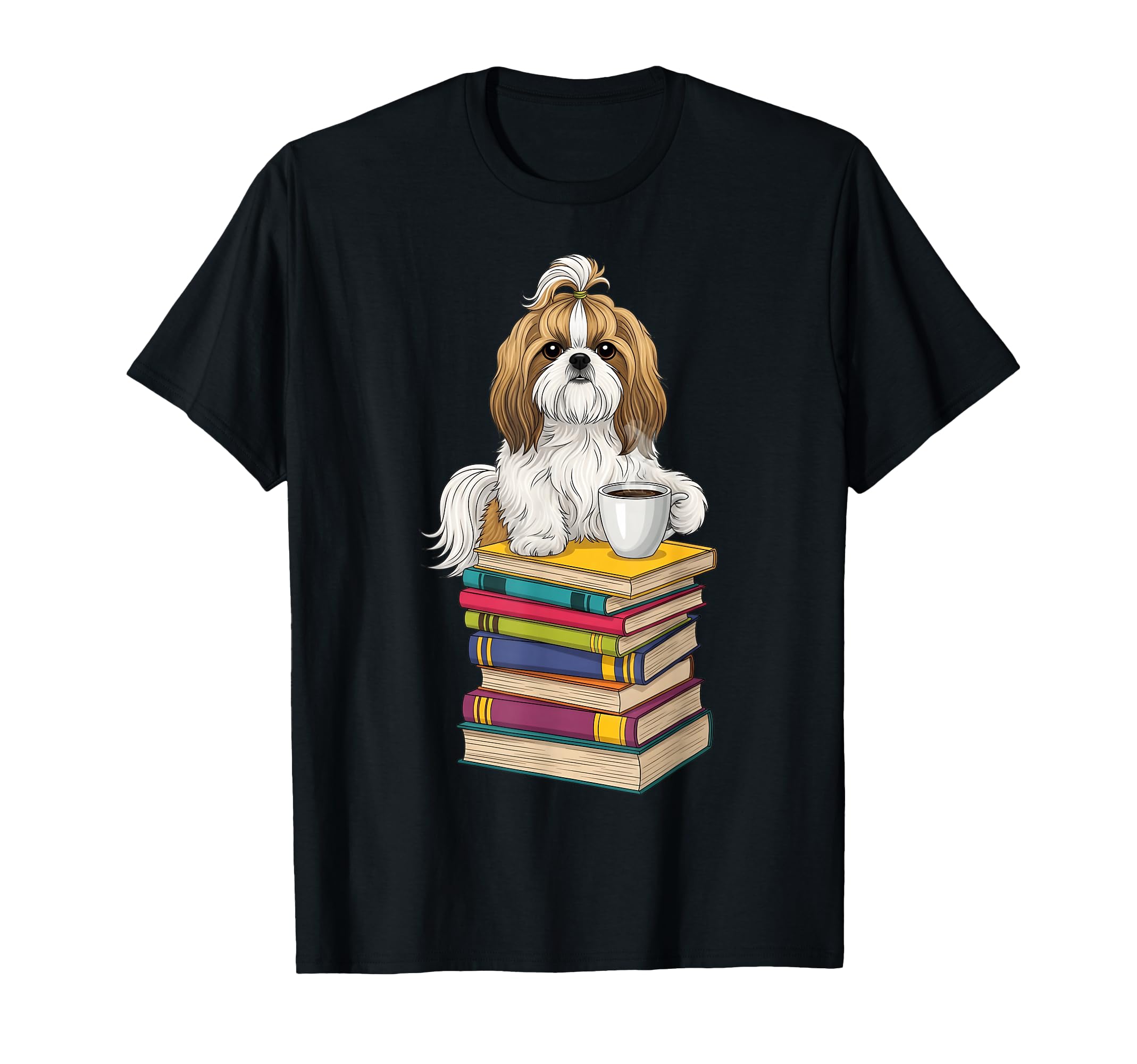 Bookworm Shih Tzu Reading Books T-Shirt - Casual Everyday Wear for Adults - T-Shirt, Sweatshirt, Hoodie