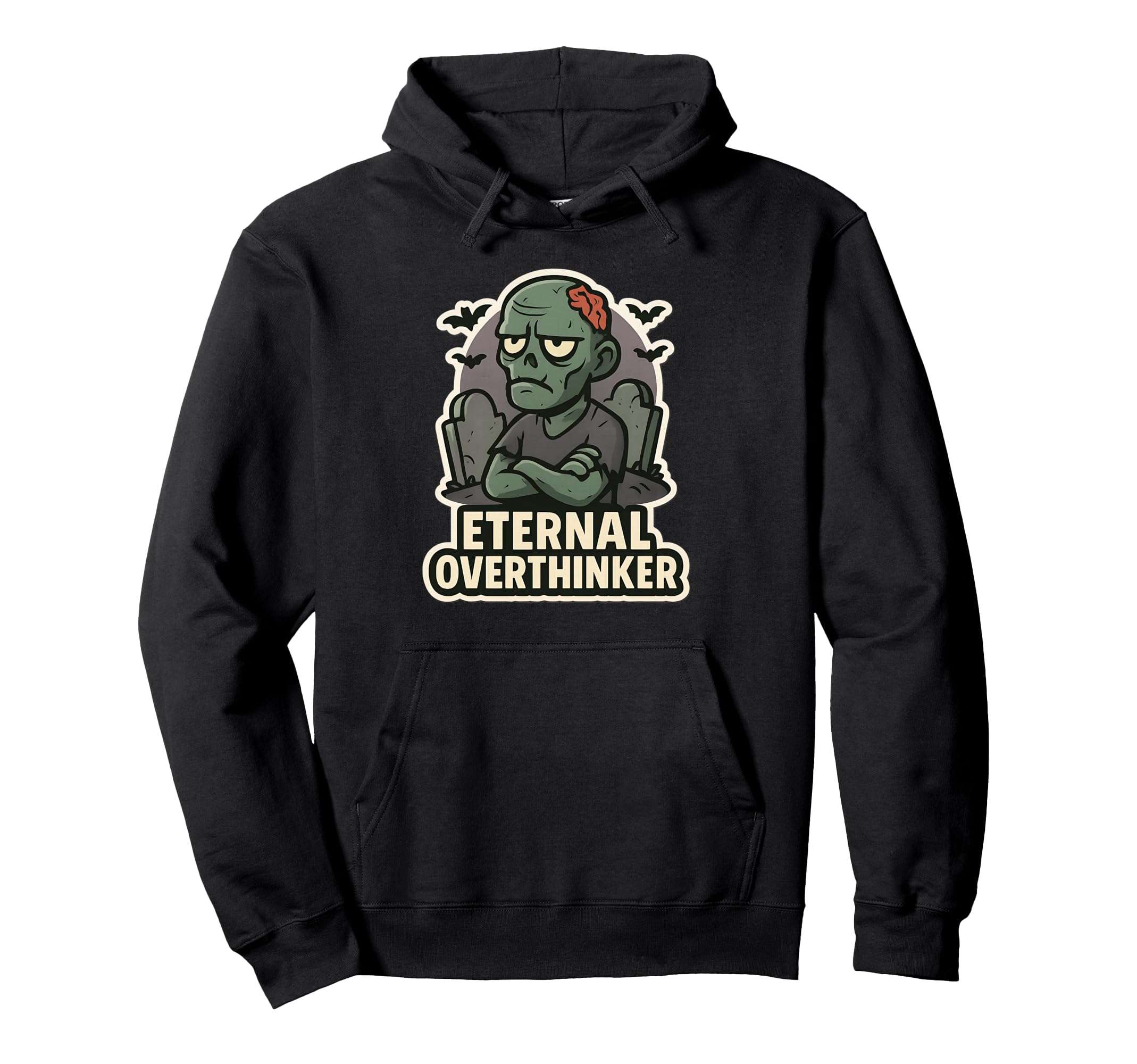Eternal Overthinker Green Zombie Hoodie - Custom Art Print Unisex - T-Shirt, Sweatshirt, Hoodie