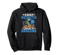 Easily Distracted Dragons Books Funny Hoodie - Trendy Graphic Unisex - T-Shirt, Sweatshirt, Hoodie