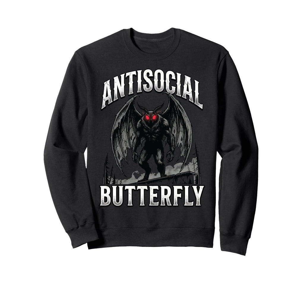 Antisocial Butterfly Sweatshirt - Unique Graphic Unisex - T-Shirt, Sweatshirt, Hoodie