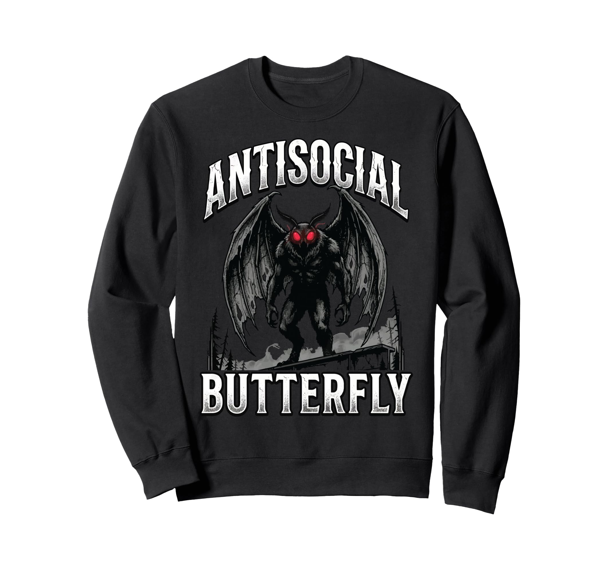 Antisocial Butterfly Sweatshirt - Unique Graphic Unisex - T-Shirt, Sweatshirt, Hoodie