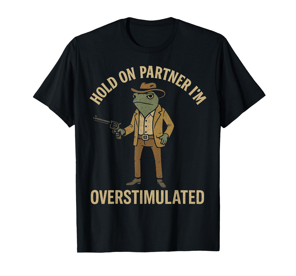 Funny Western Cowboy Frog Hold T-Shirt - Casual Everyday Wear Men Women - T-Shirt, Sweatshirt, Hoodie