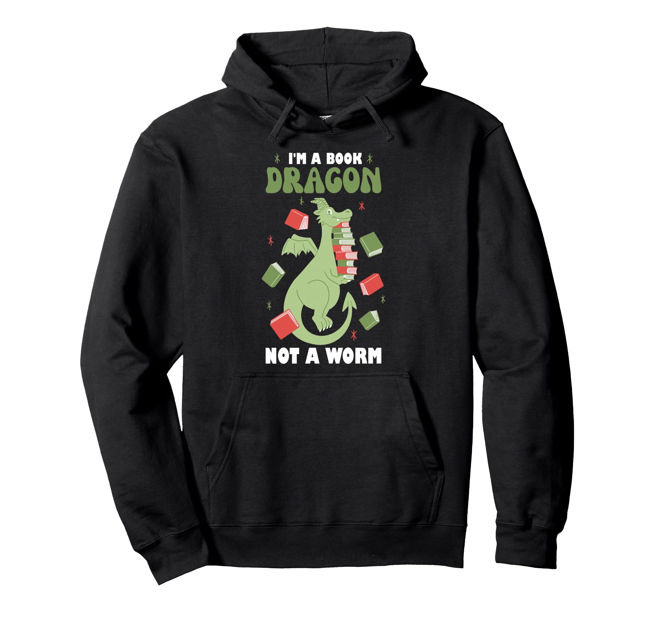 Dragon Reads Books Book Worm Book Dragon Hoodie - Novelty Apparel Unisex - T-Shirt, Sweatshirt, Hoodie