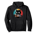 Black Cat Reading Book And Drinking Hoodie - Casual Everyday Wear Unisex - T-Shirt, Sweatshirt, Hoodie